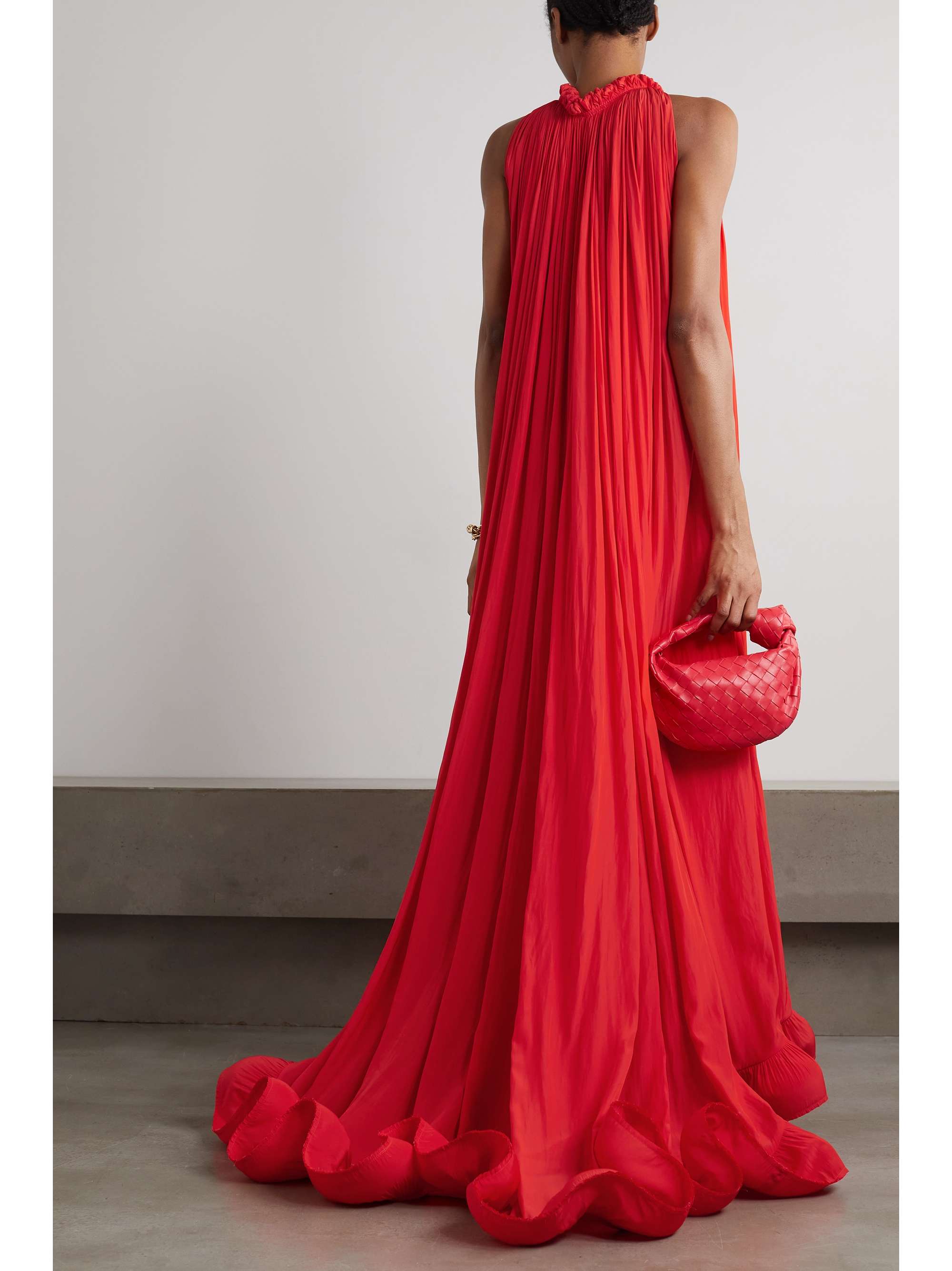 Ruffled charmeuse gown view