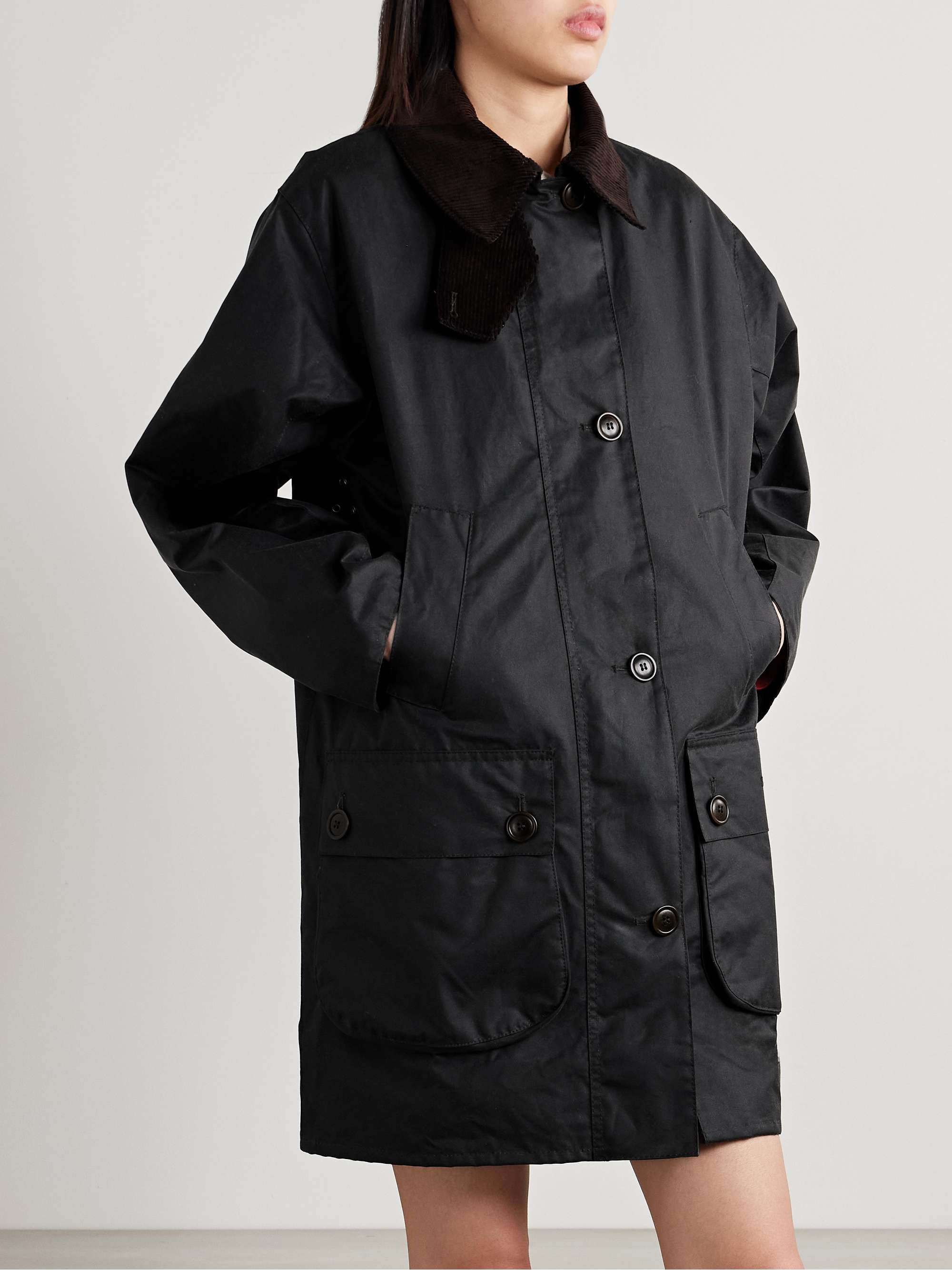 + Barbour The Edit by Alexa Loren corduroy-trimmed waxed-cotton jacket view