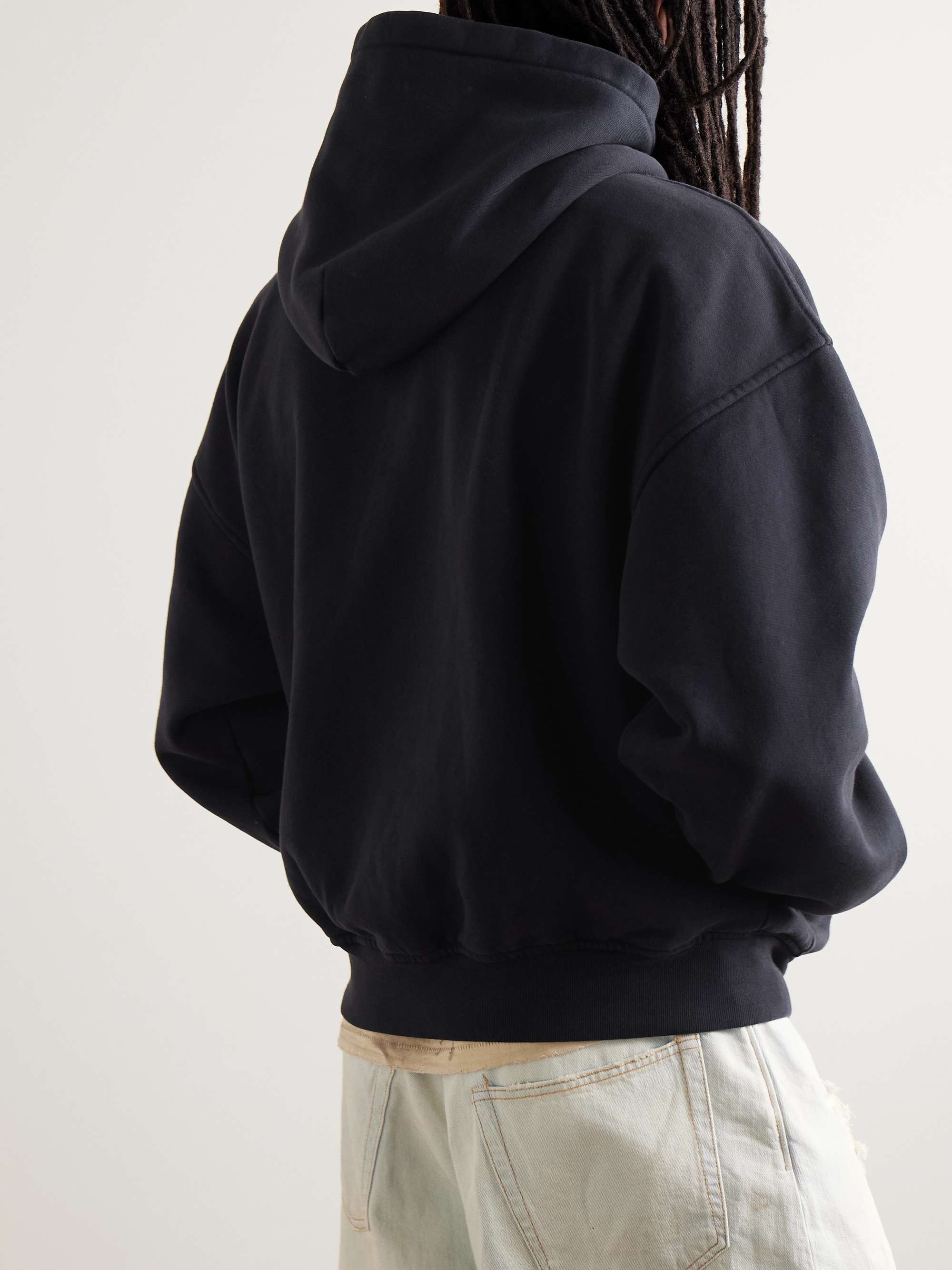 Cadre Logo-Print Cotton-Jersey Hoodie view
