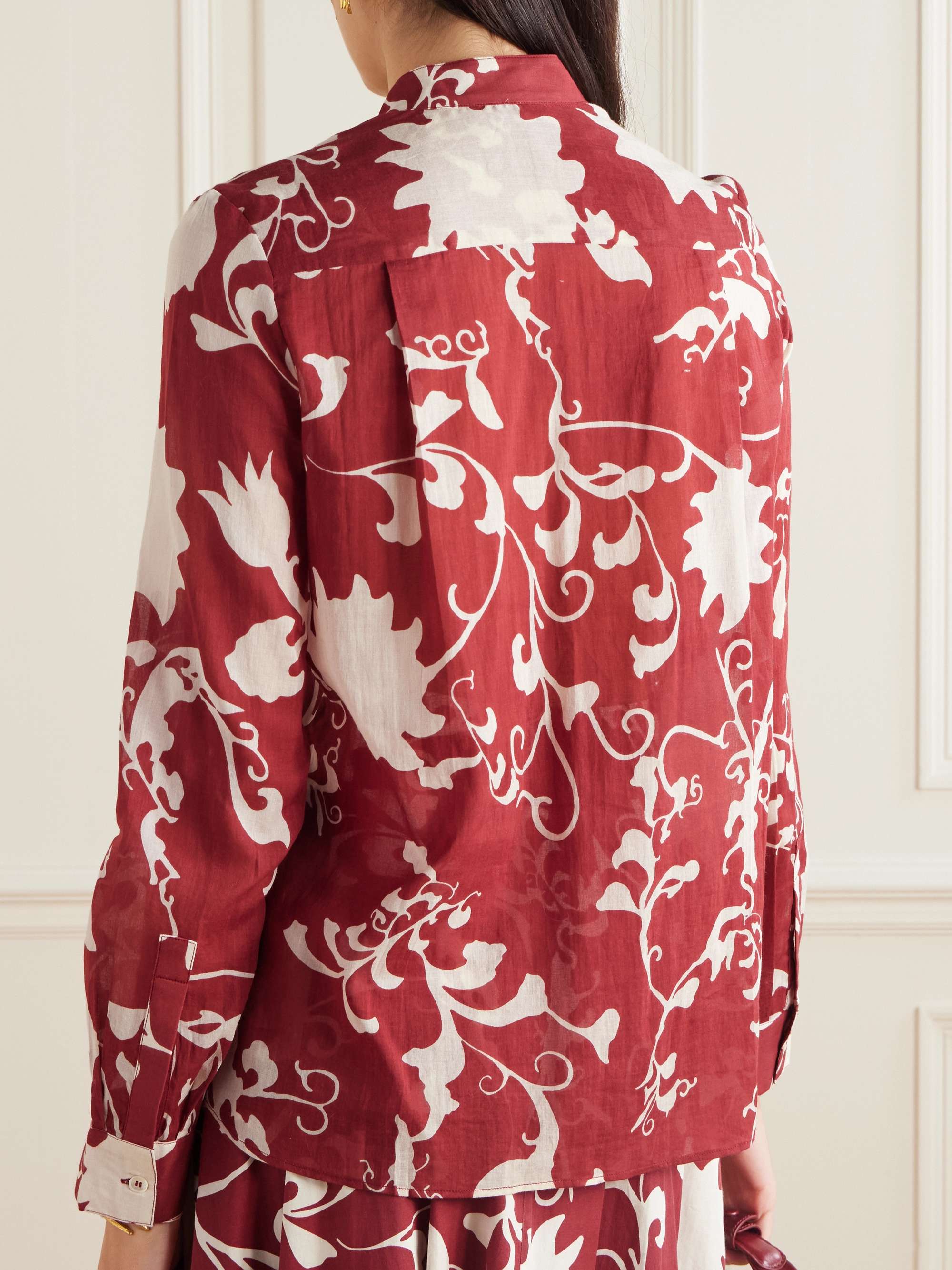 Chiara pleated floral-print cotton shirt view