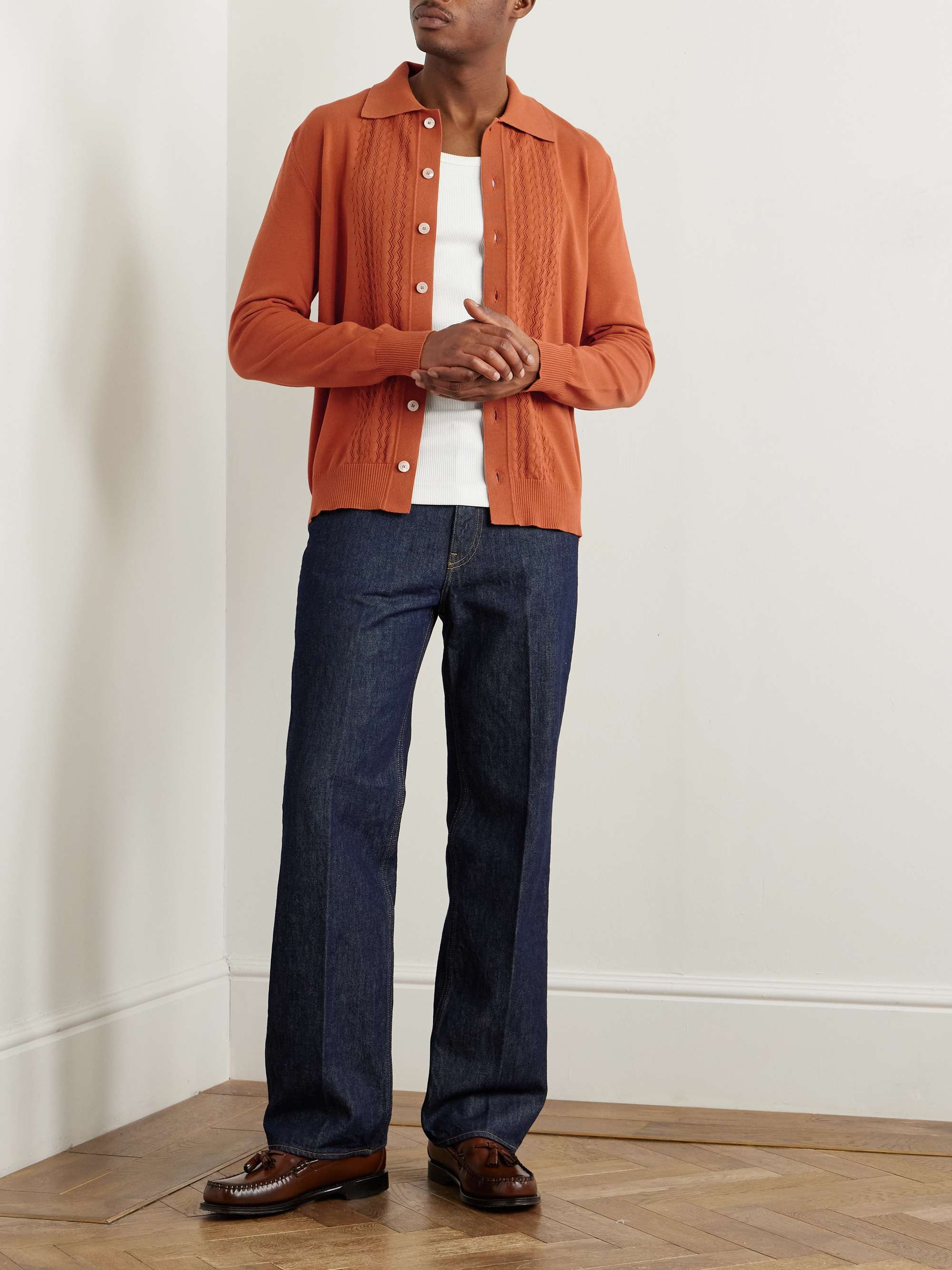 Pointelle-Knit Cotton Shirt view
