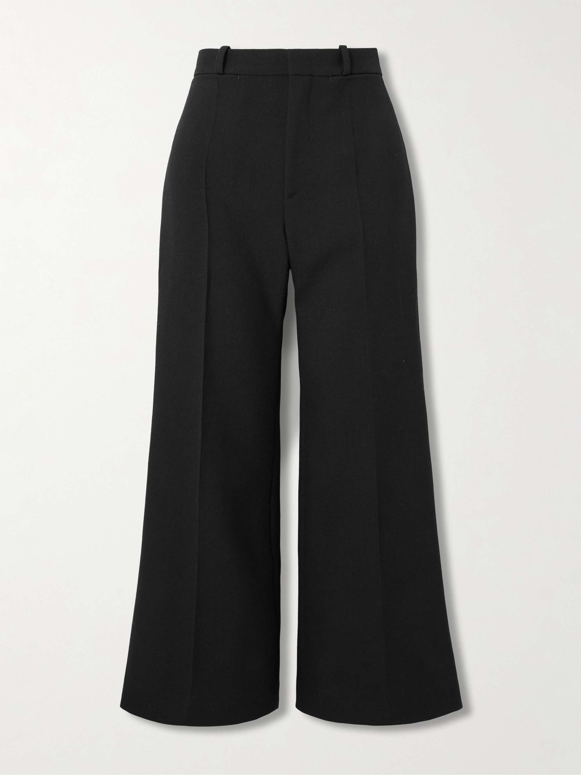 Wool flared pants view
