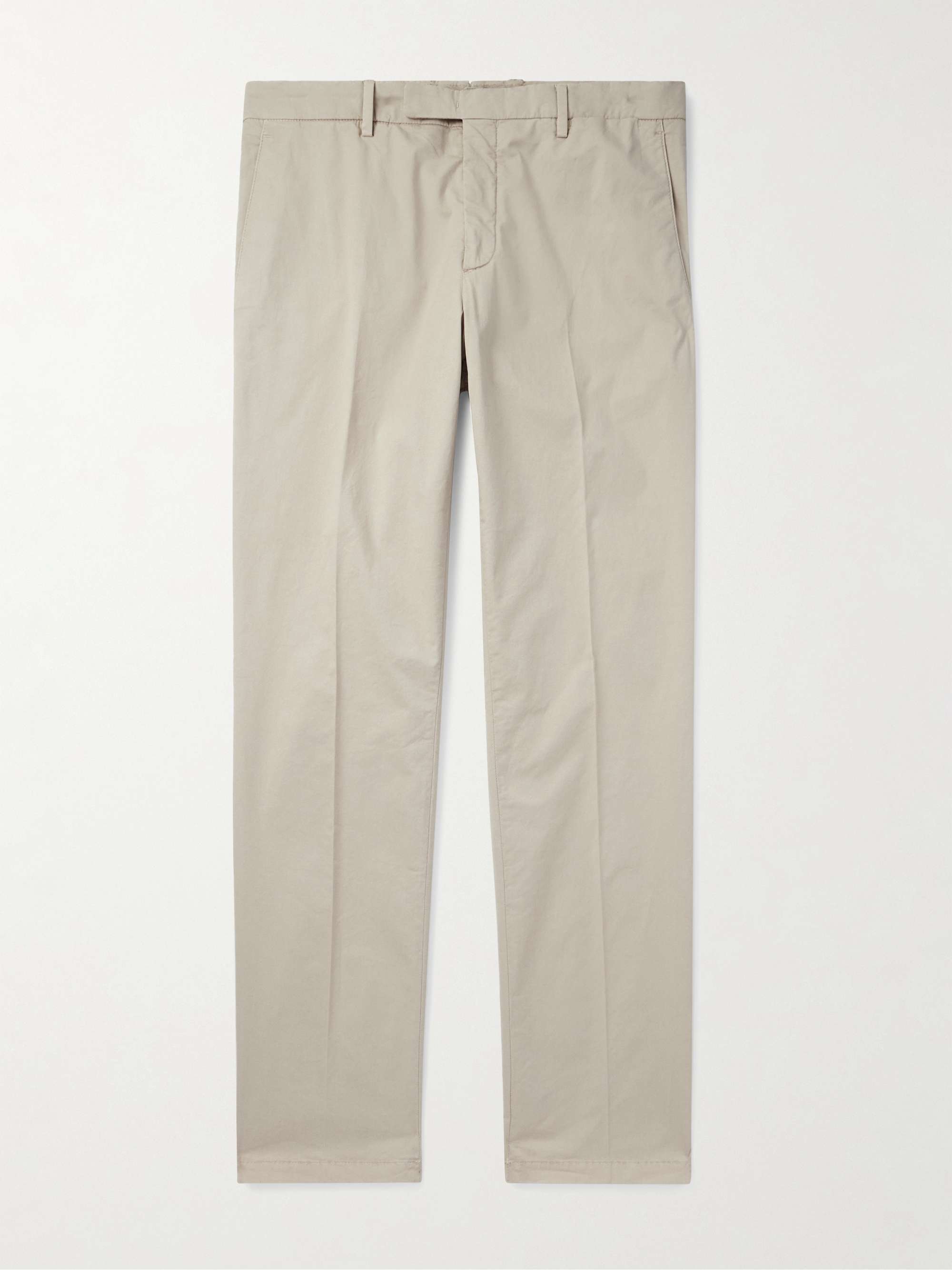 Slim-Fit Tapered Garment-Dyed Cotton-Blend Twill Suit Trousers view