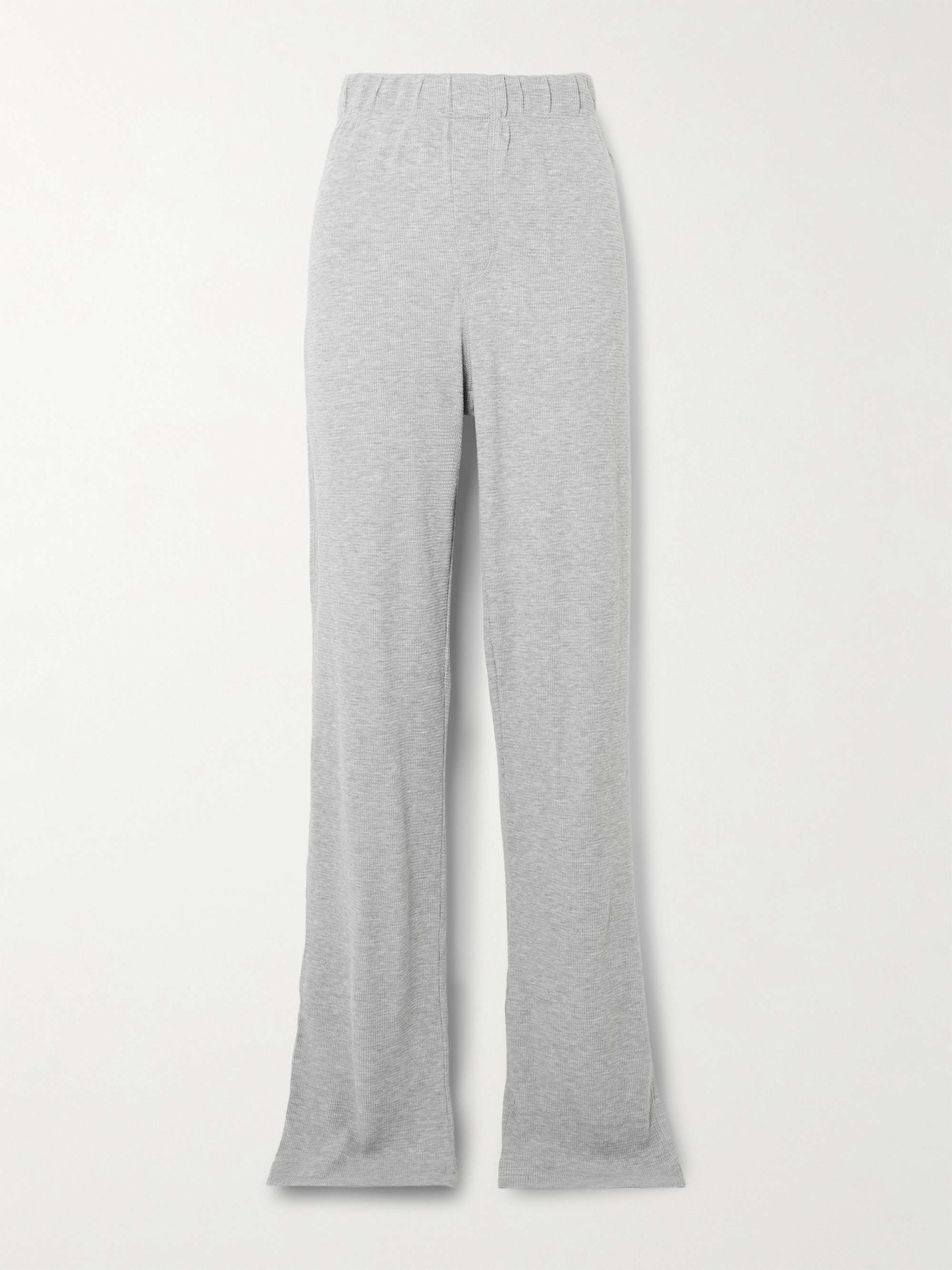 Waffle-knit jersey track pants view