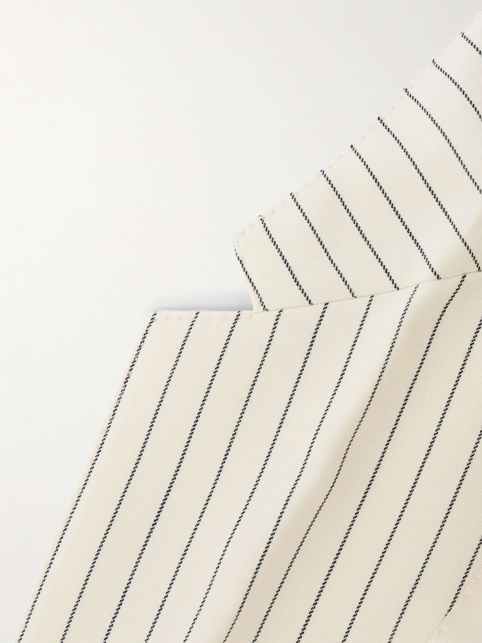 Slim-Fit Pinstriped Wool-Twill Blazer view
