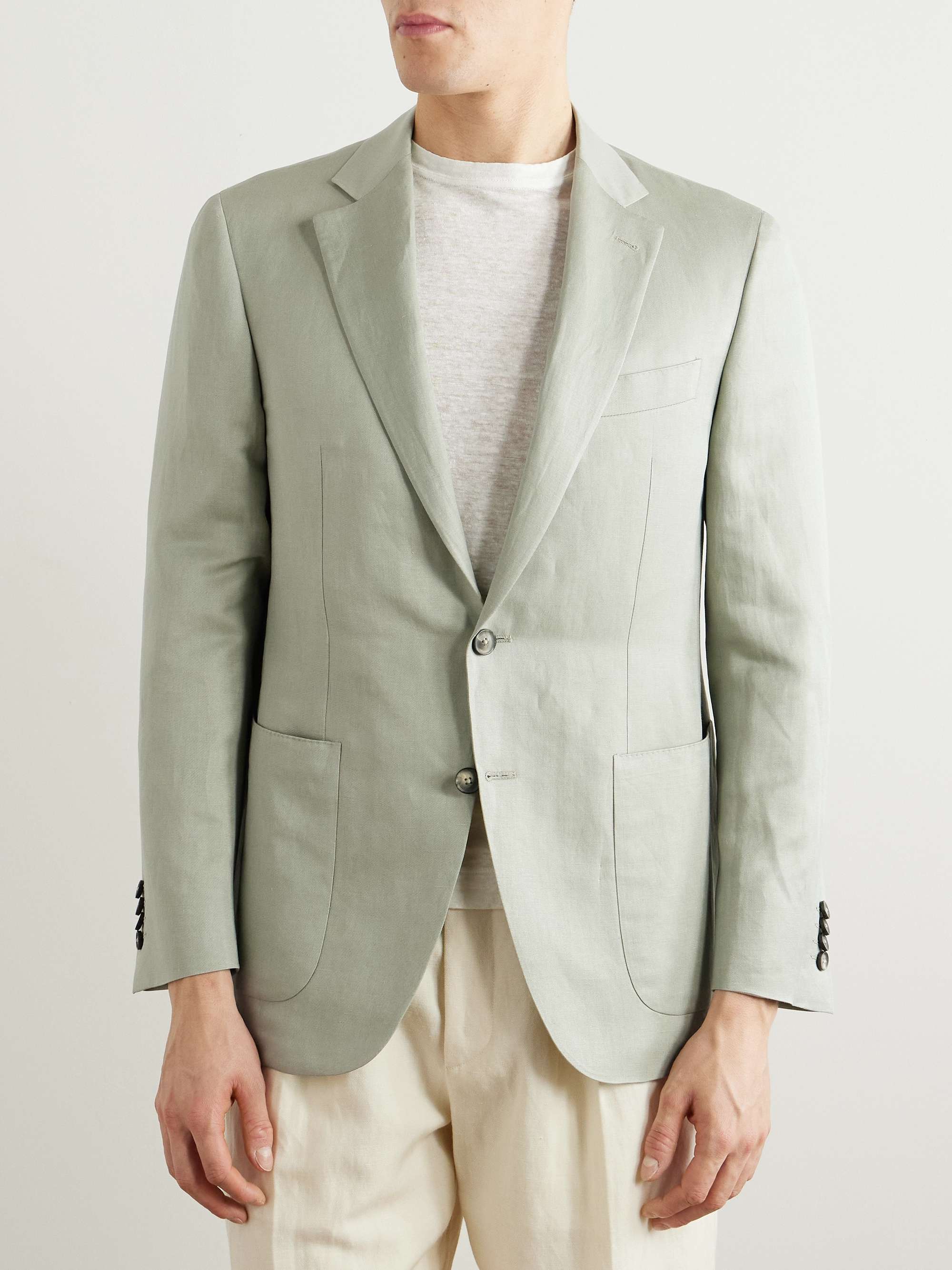 Kei Unstructured Linen and Silk-Blend Blazer view