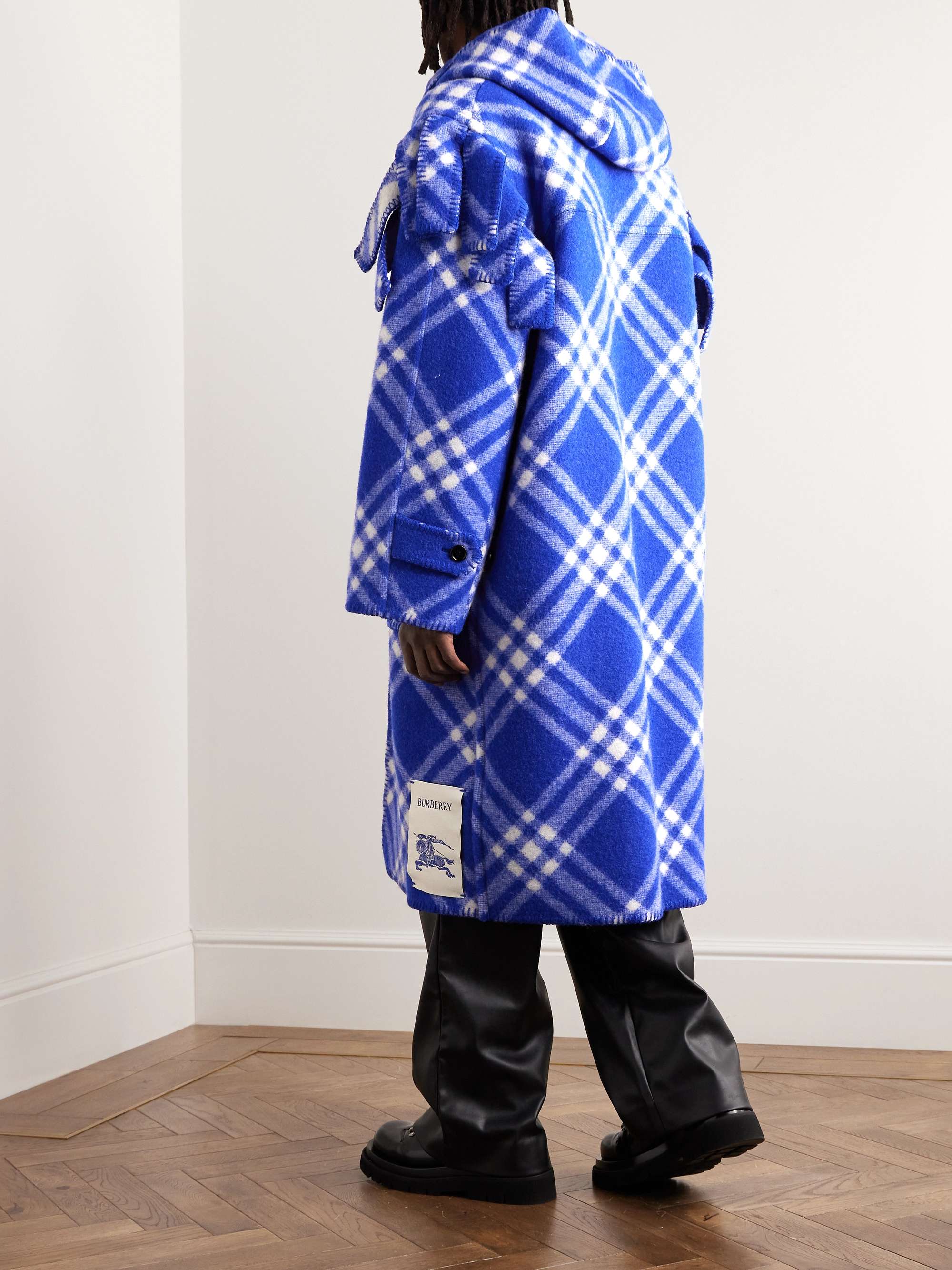 Checked Wool Hooded Coat view