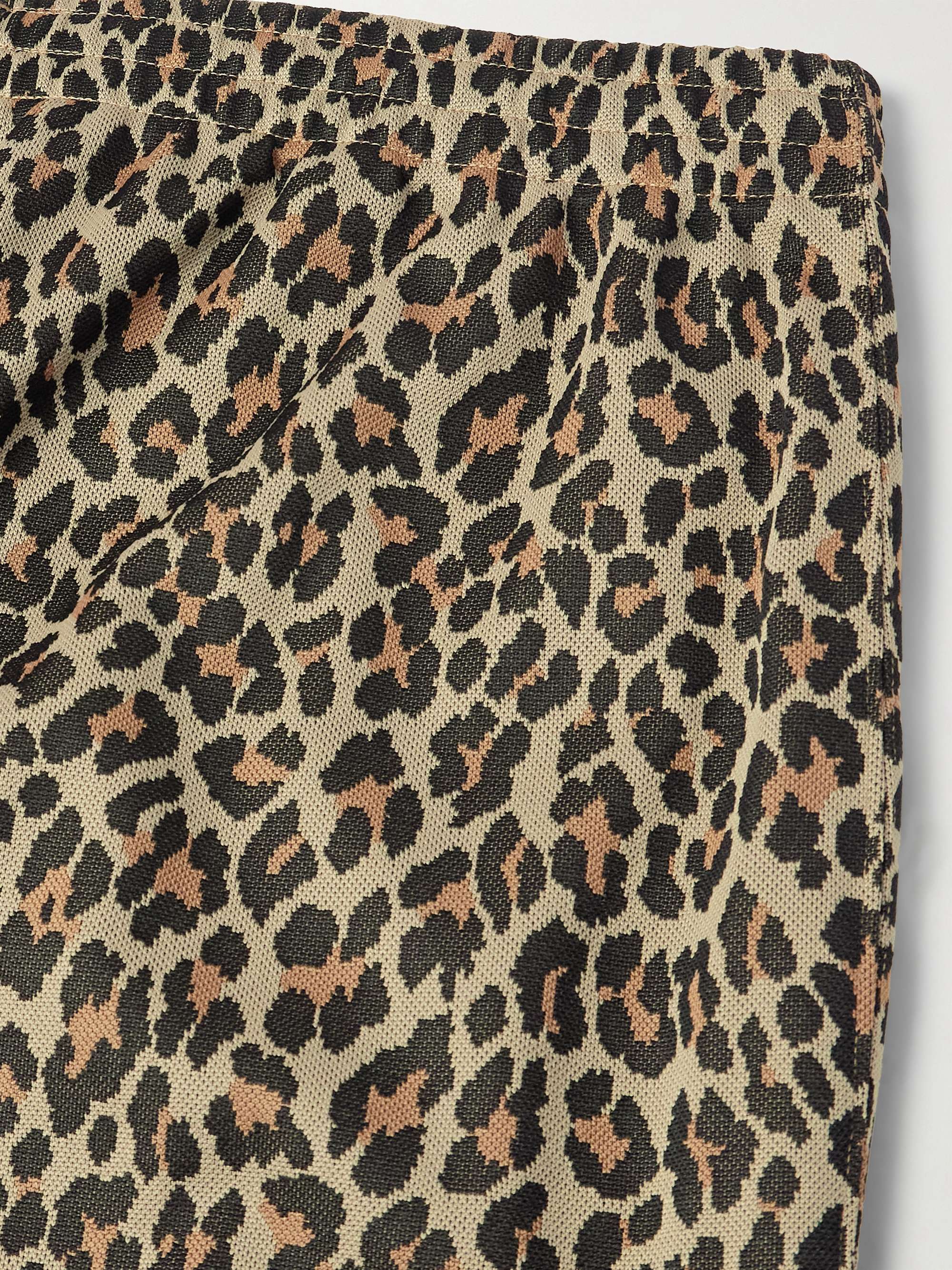 Straight-Leg Webbing-Trimmed Logo-Embroidered Leopard-Print Tech-Jersey Track Pants view