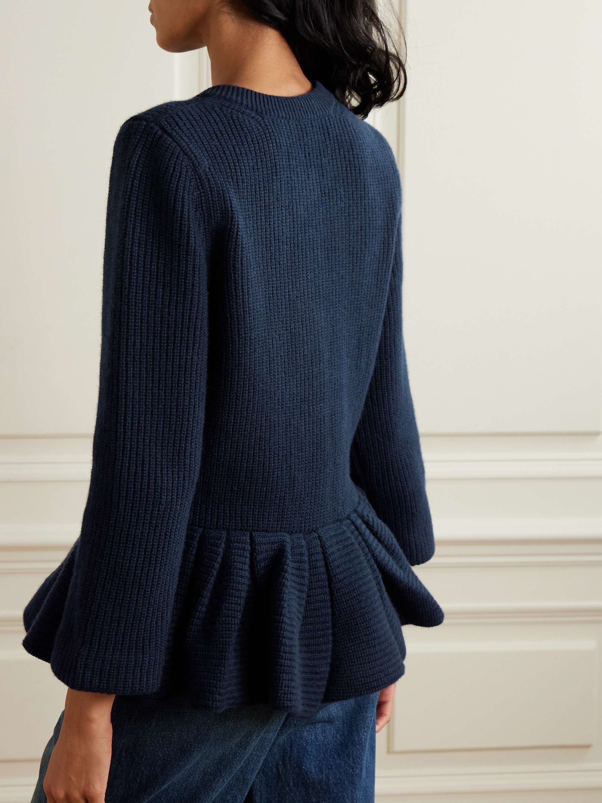 + The Vanguard cashmere peplum cardigan view