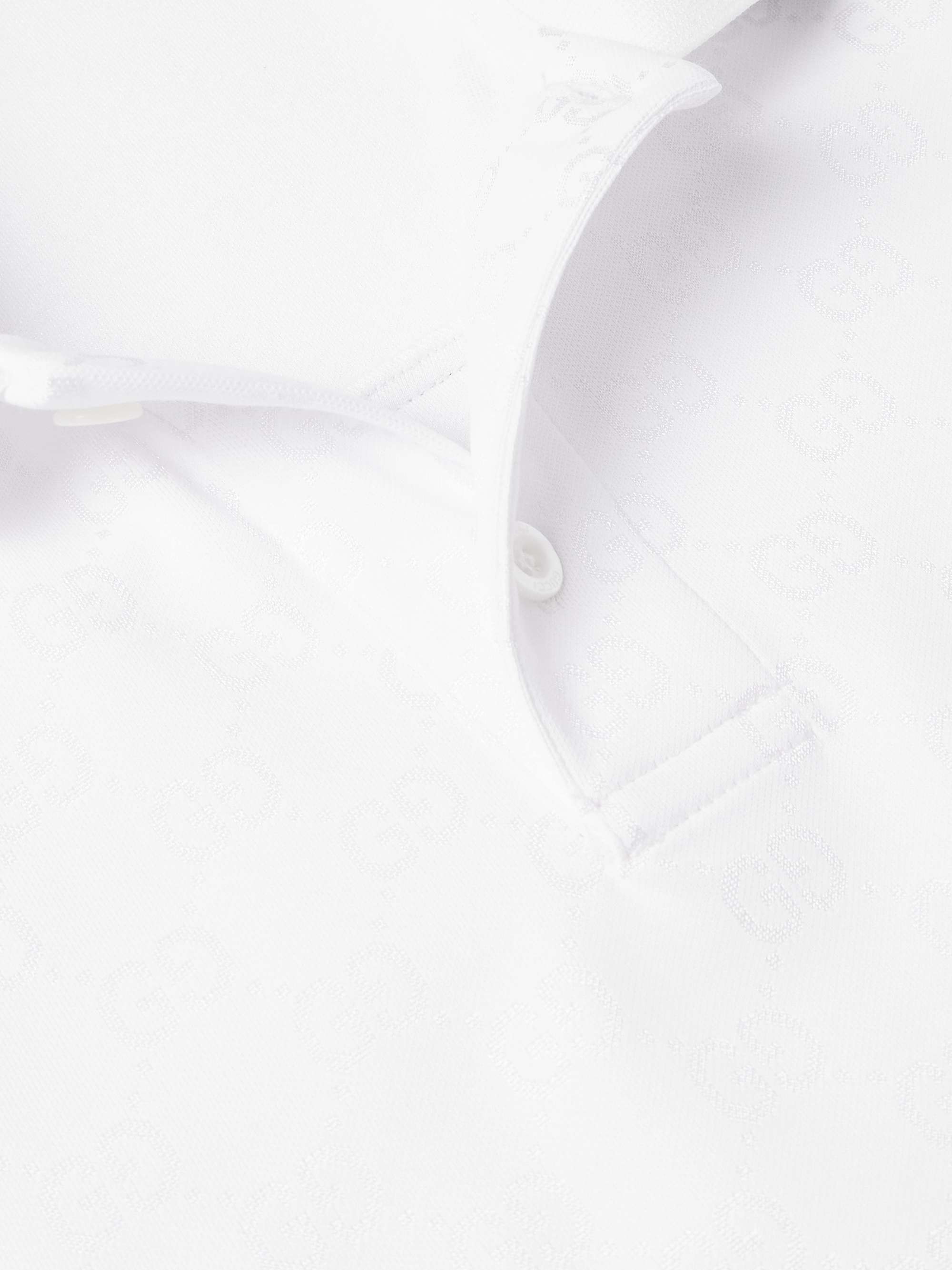Logo-Jacquard Striped Jersey Polo Shirt view