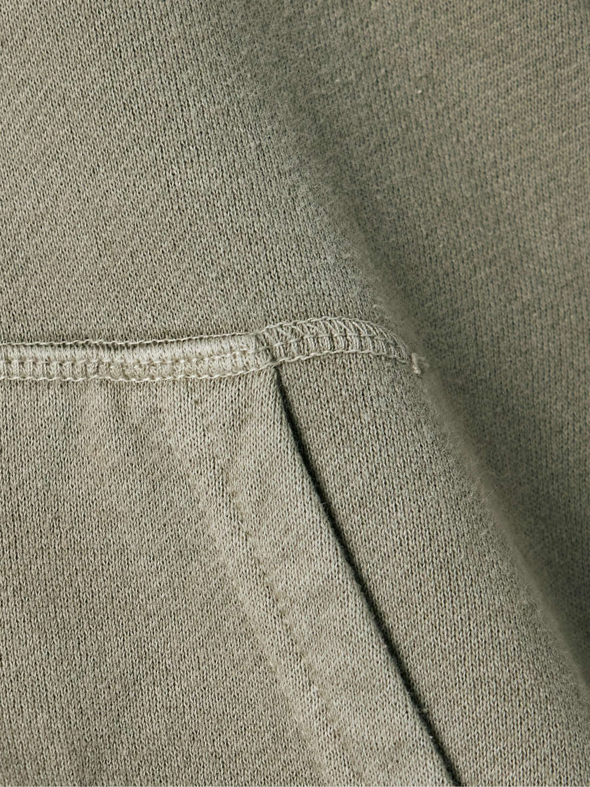 Balloon cropped gathered cotton-jersey hoodie view