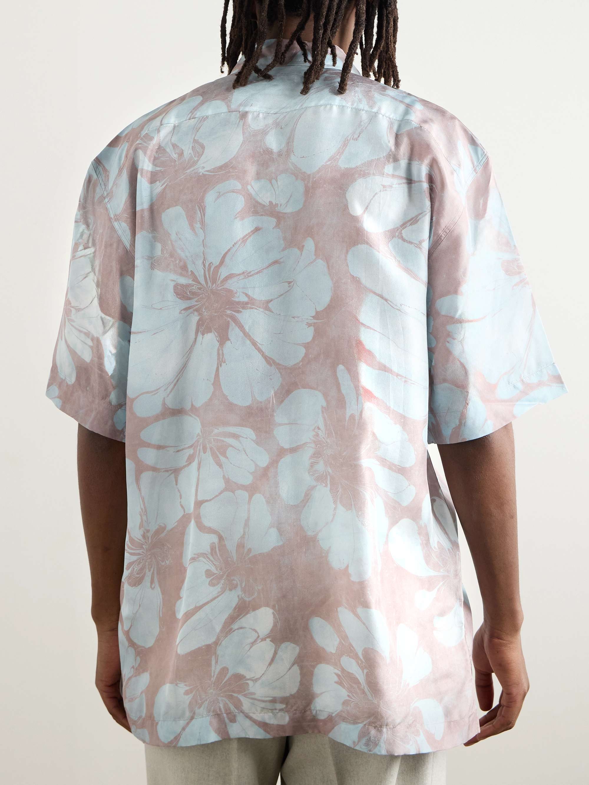 Floral-Print Silk Shirt view