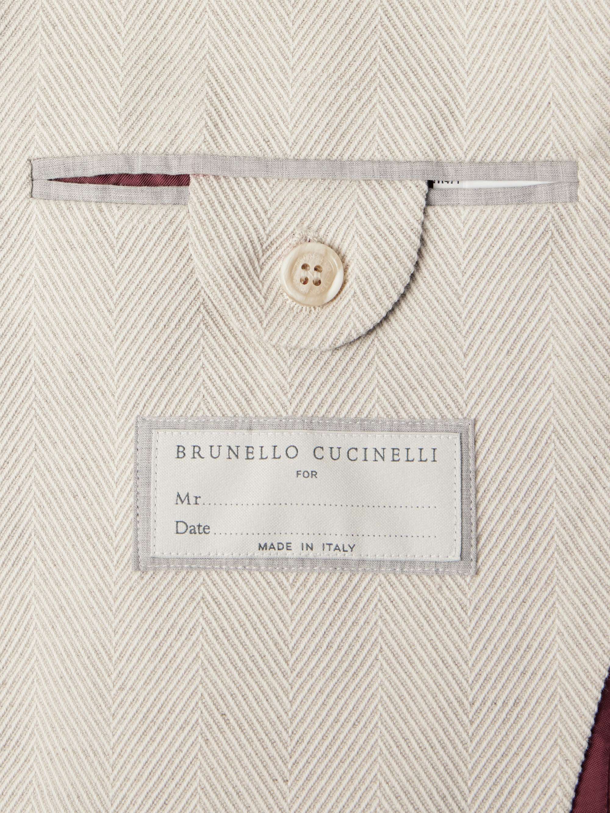 Herringbone Cotton and Linen-Blend Blazer view