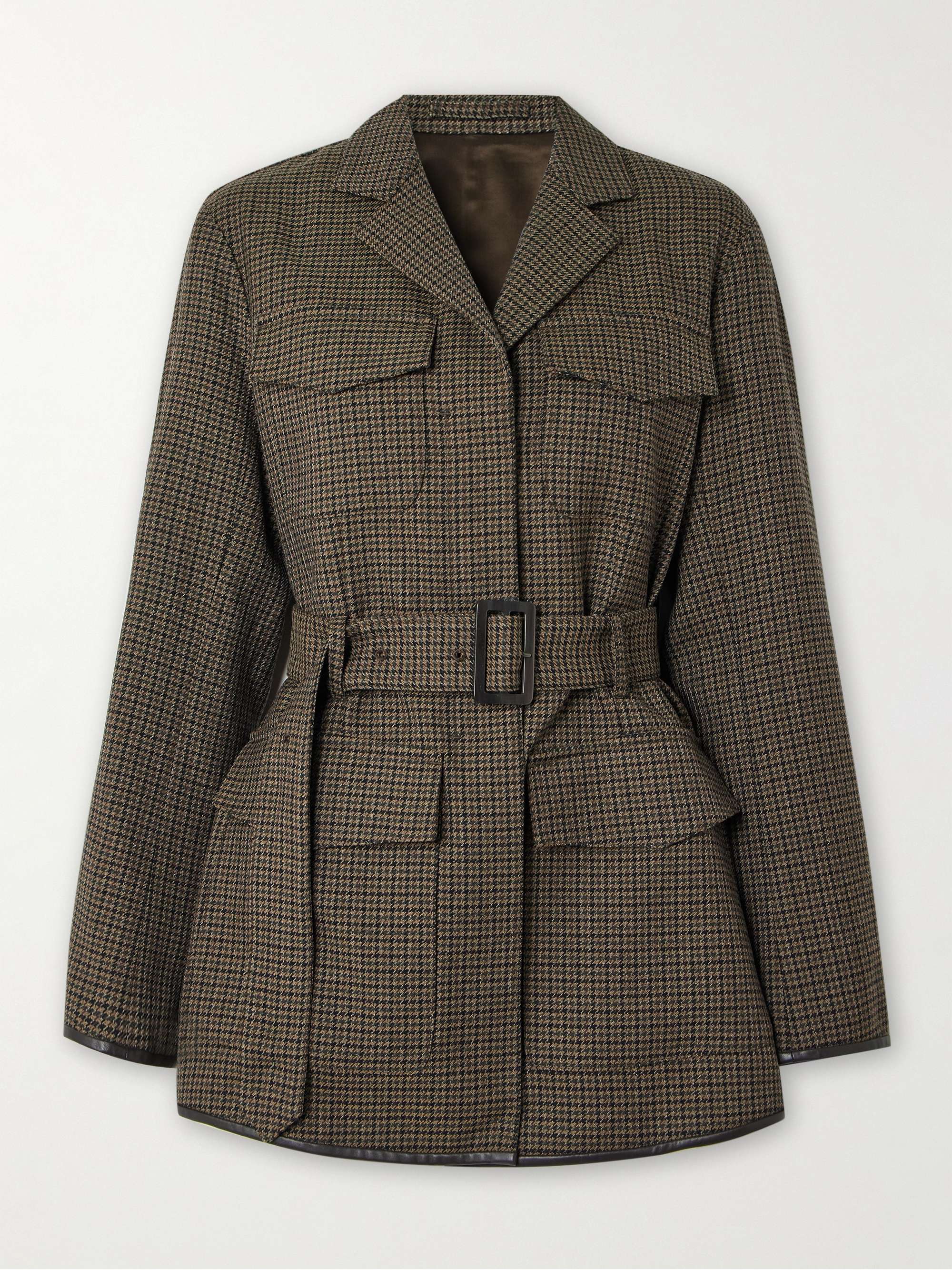 Melbury belted houndstooth wool jacket view