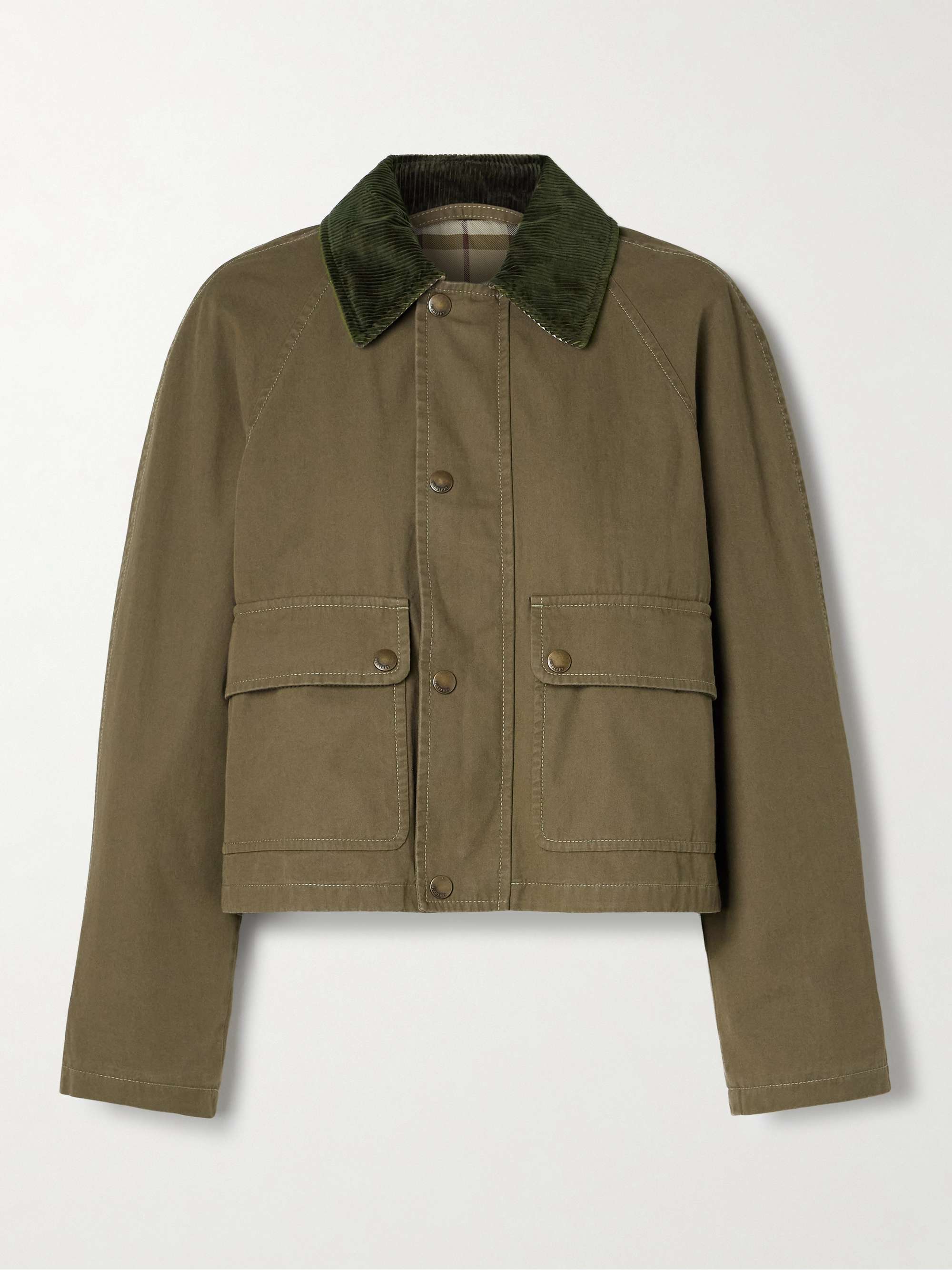 Corduroy-trimmed cotton-twill jacket view