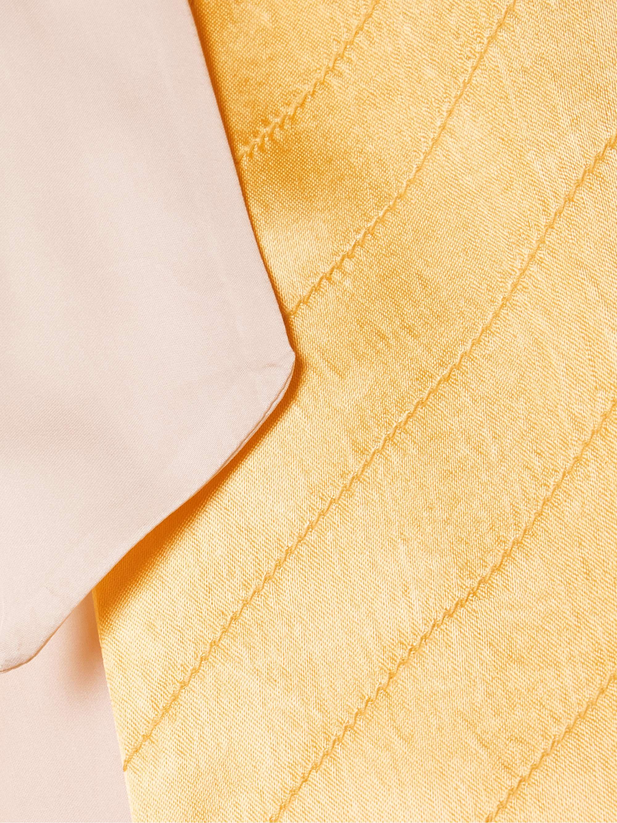 Goldenrod tie-neck quilted satin jacket view