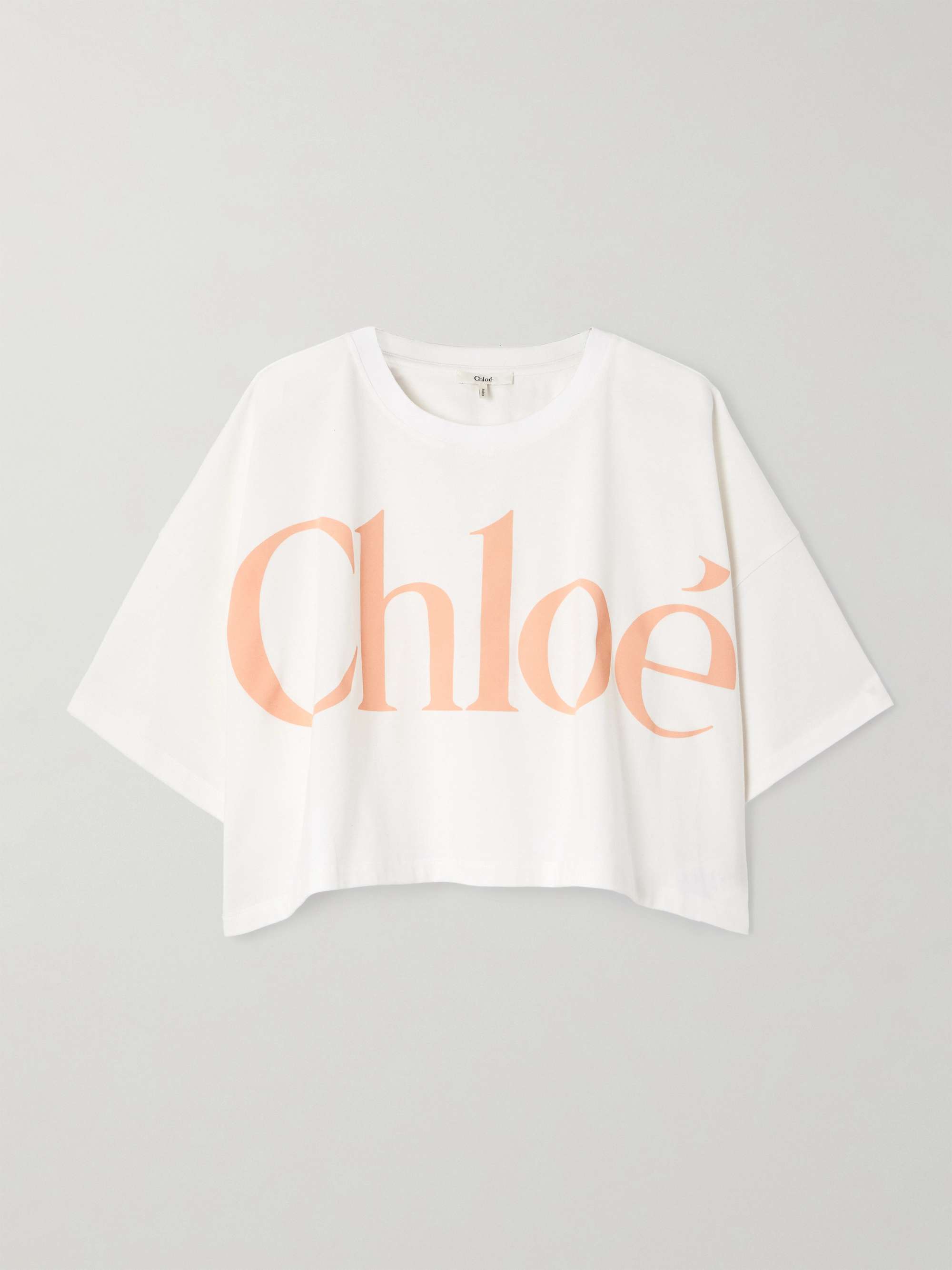 Cropped printed cotton-jersey T-shirt view