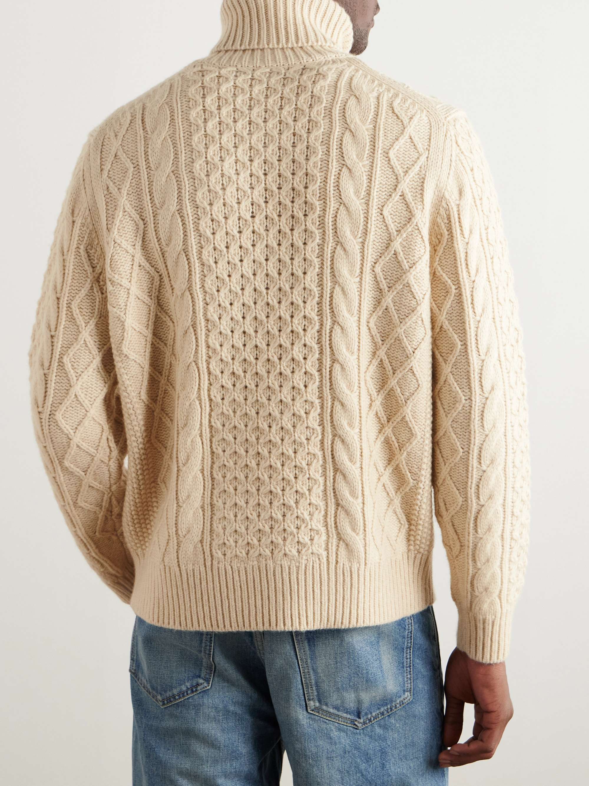 Cable-Knit Rollneck Sweater view