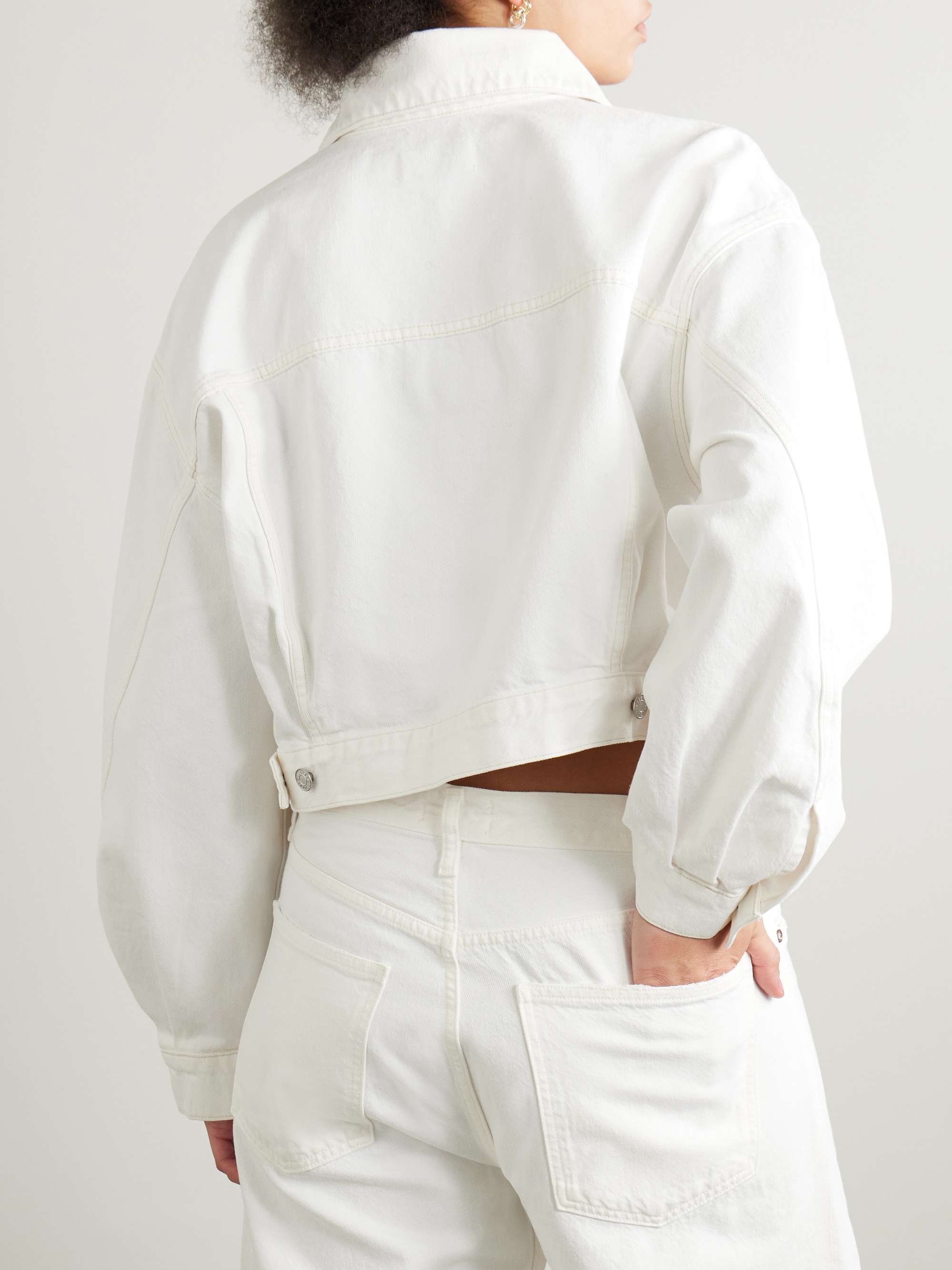 Palmer cropped recycled-denim jacket view