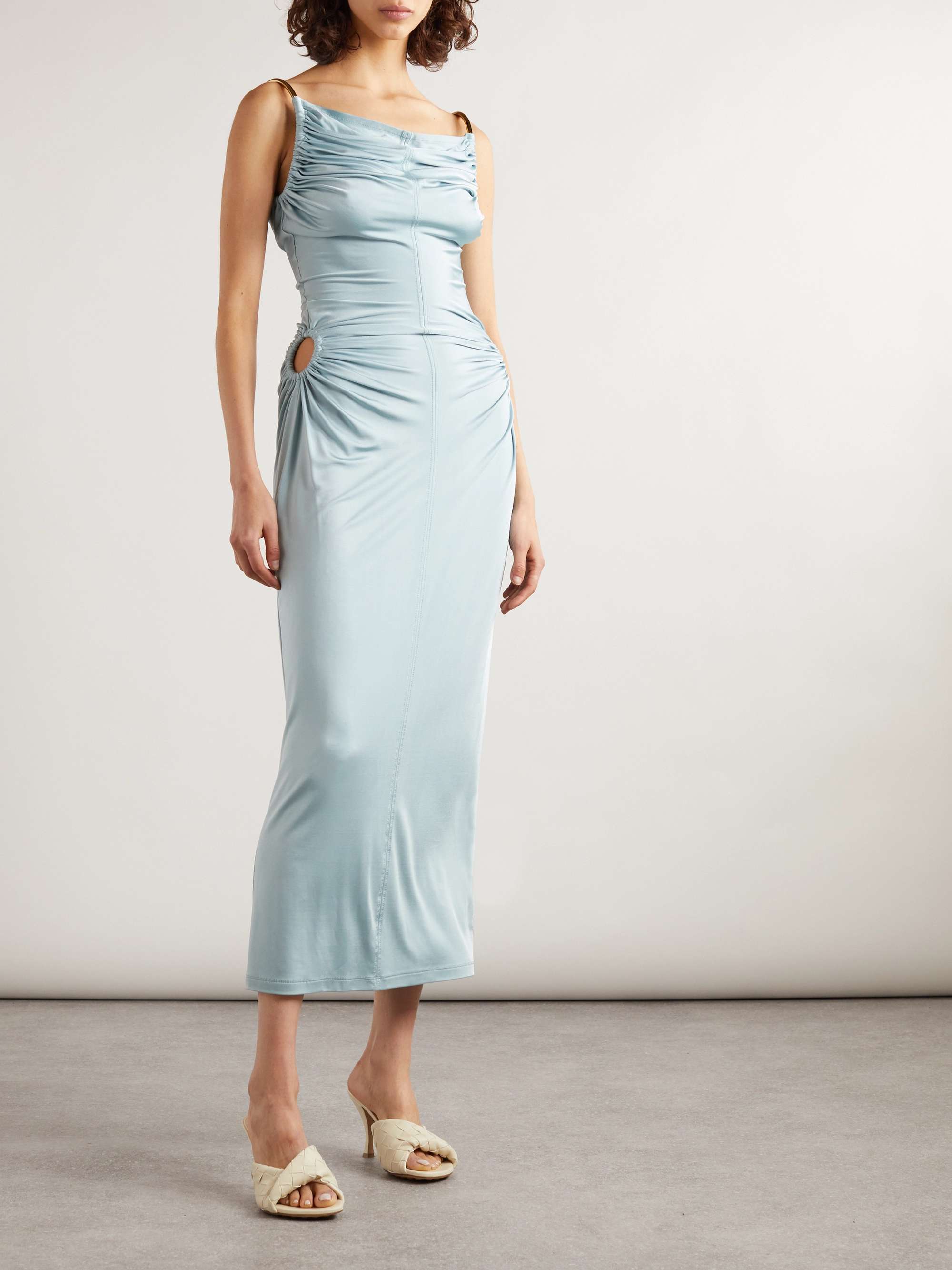 Cutout crepe midi dress view