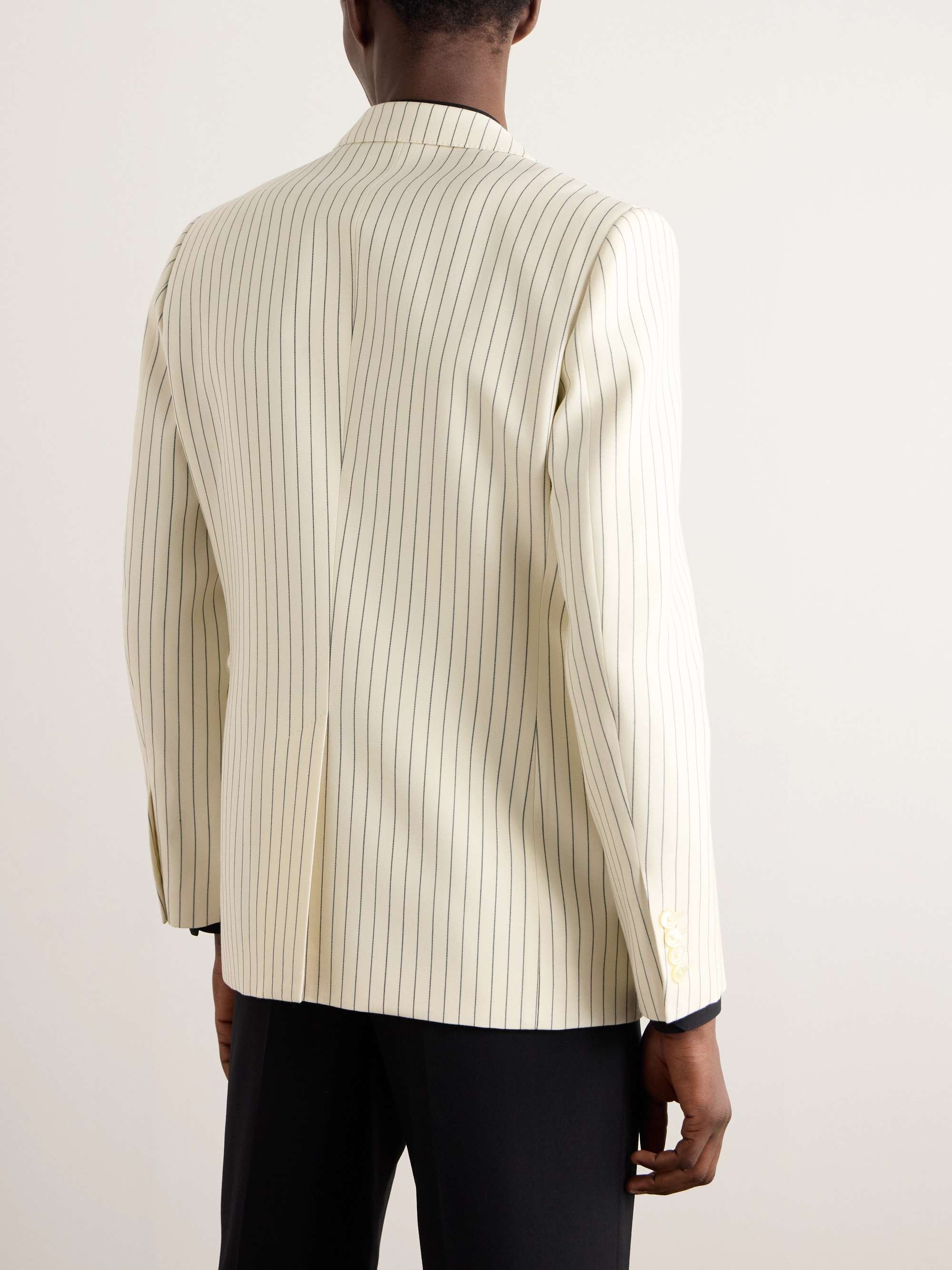 Slim-Fit Pinstriped Wool-Twill Blazer view