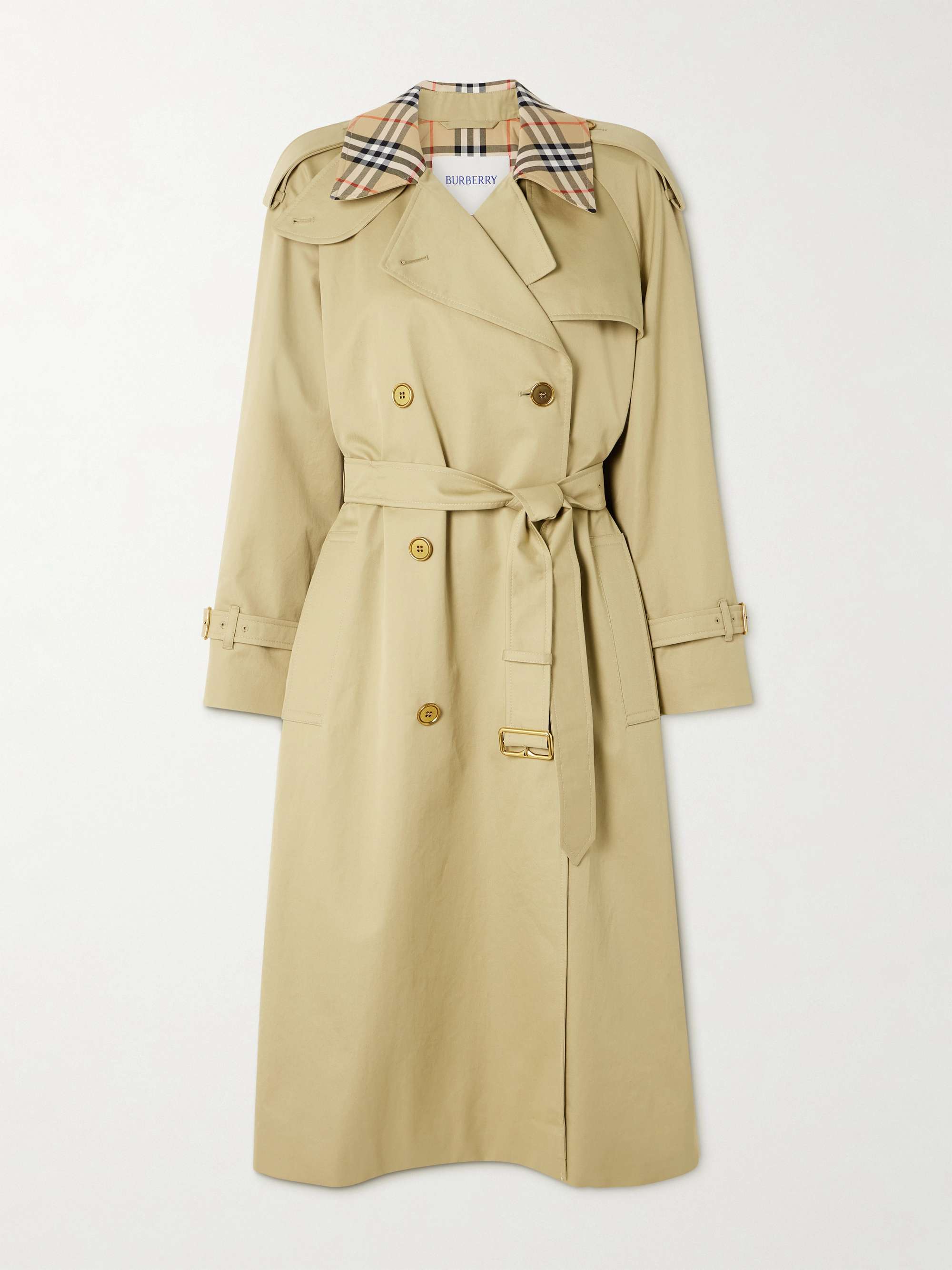 Castleford checked cotton-gabardine trench coat view