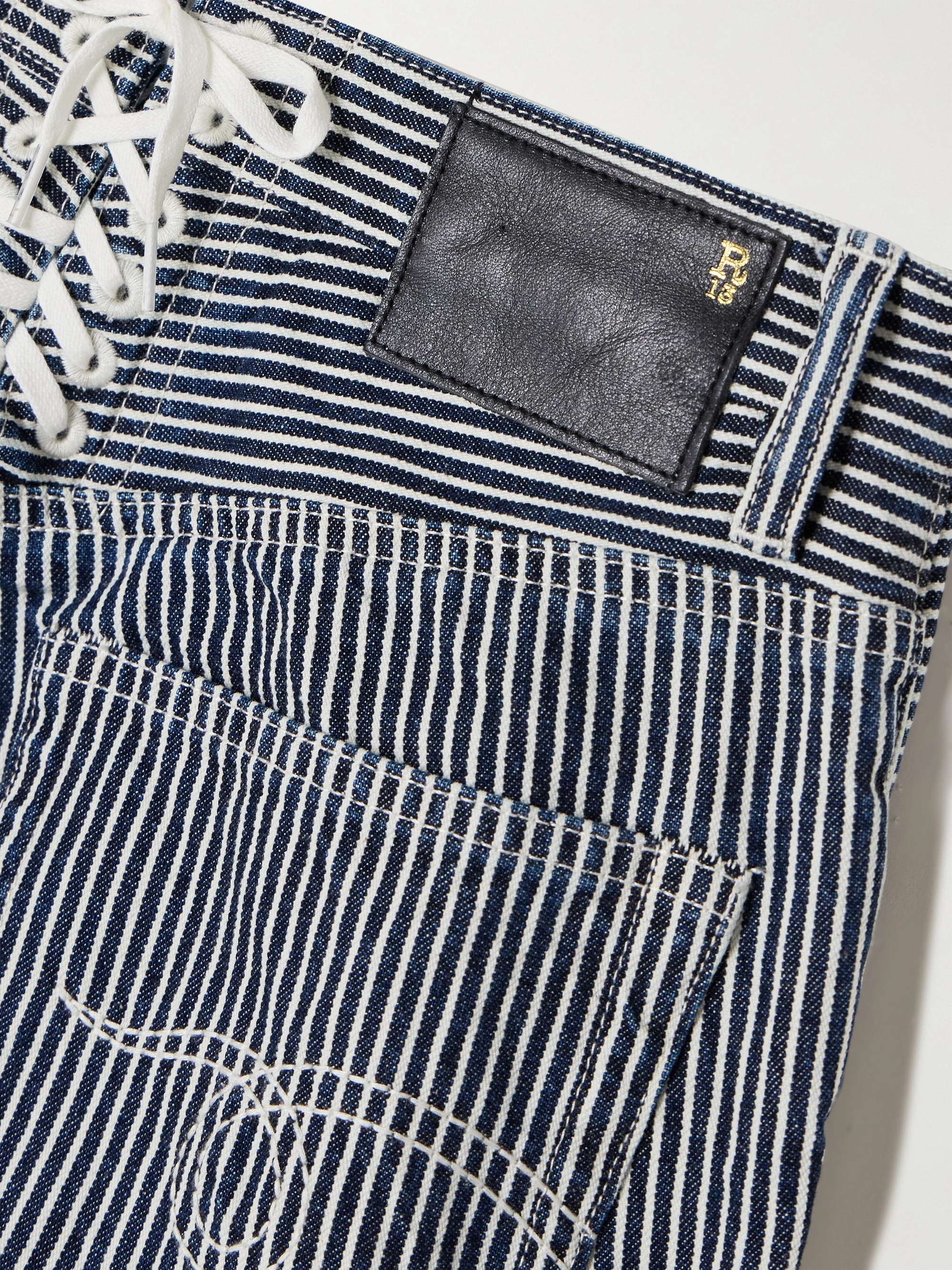 Jane striped high-rise wide-leg jeans view