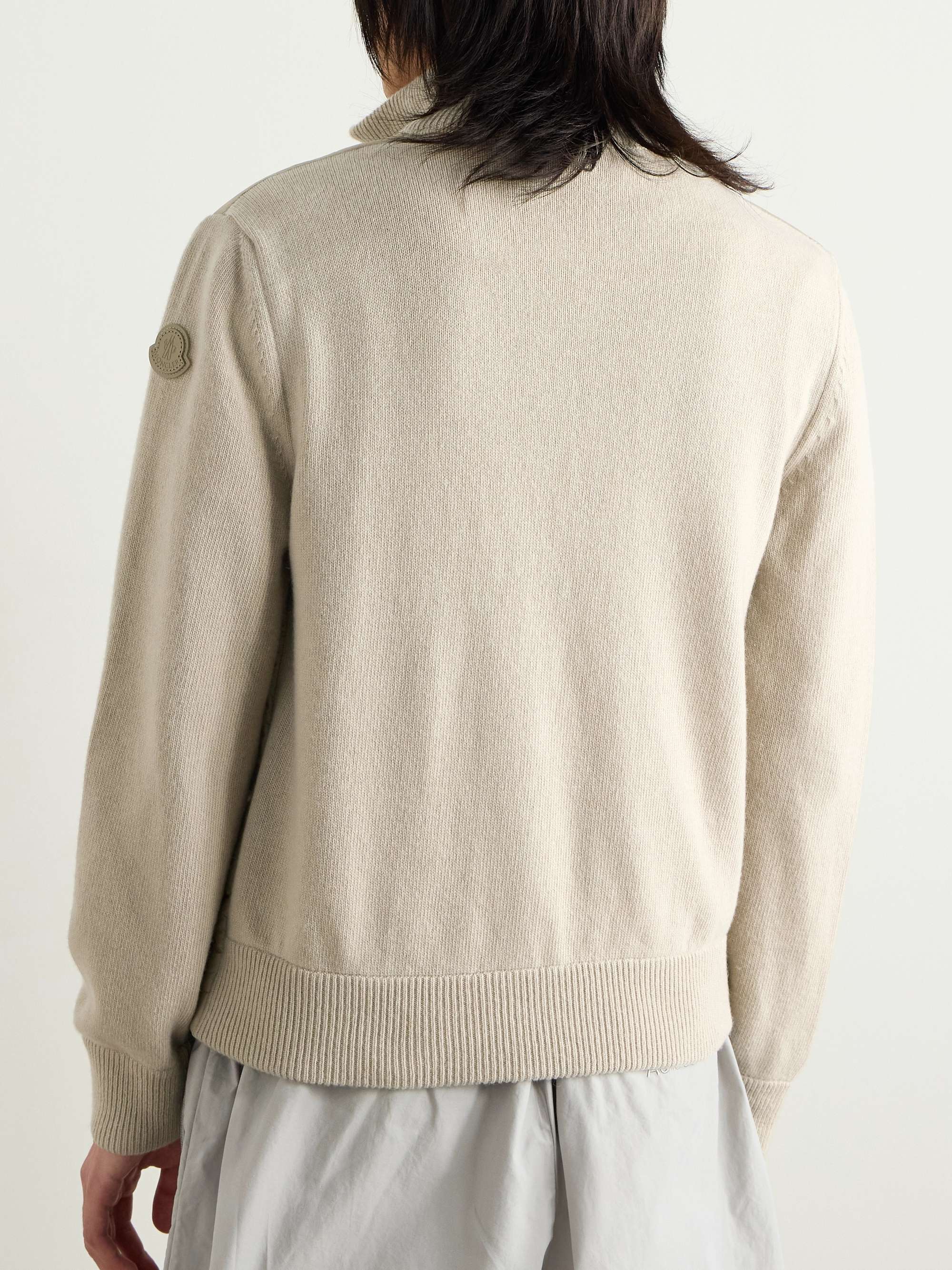 Padded Shell-Panelled Wool and Cashmere-Blend Down Zip-Up Cardigan view