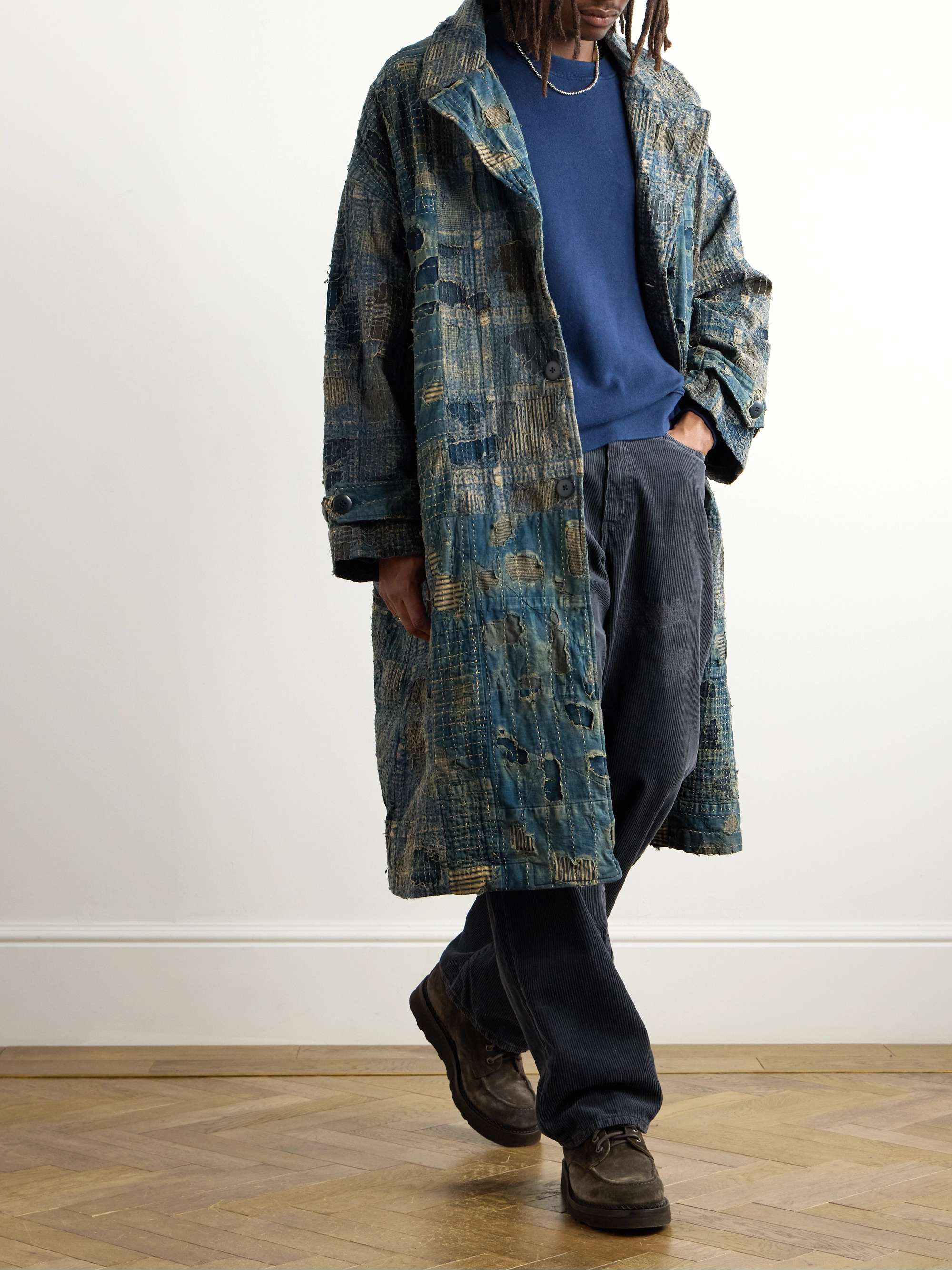 Boro Cavalier Distressed Cotton and Linen-Blend Jacket view