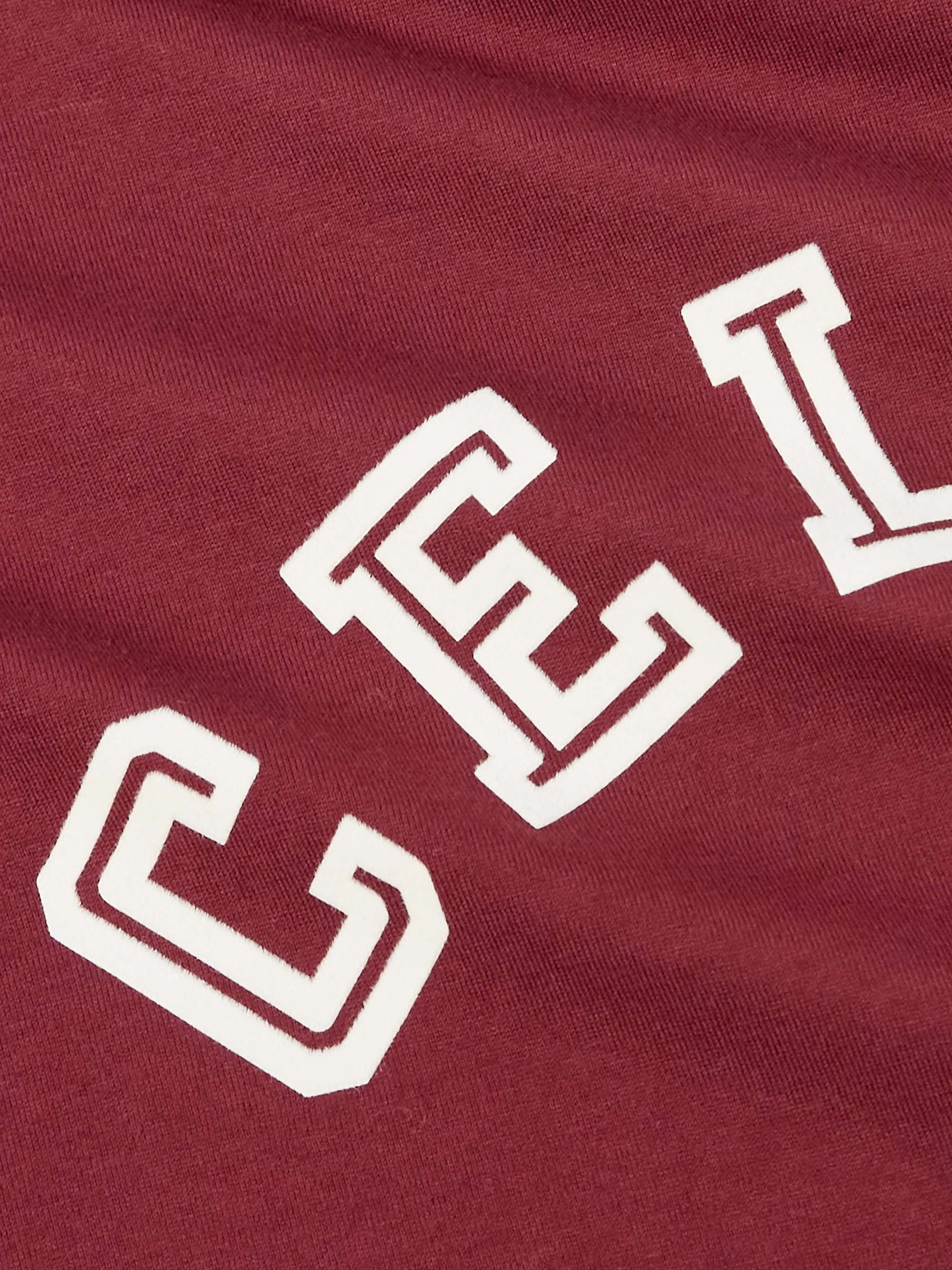 Logo-Flocked Two-Tone Cotton-Jersey T-Shirt view