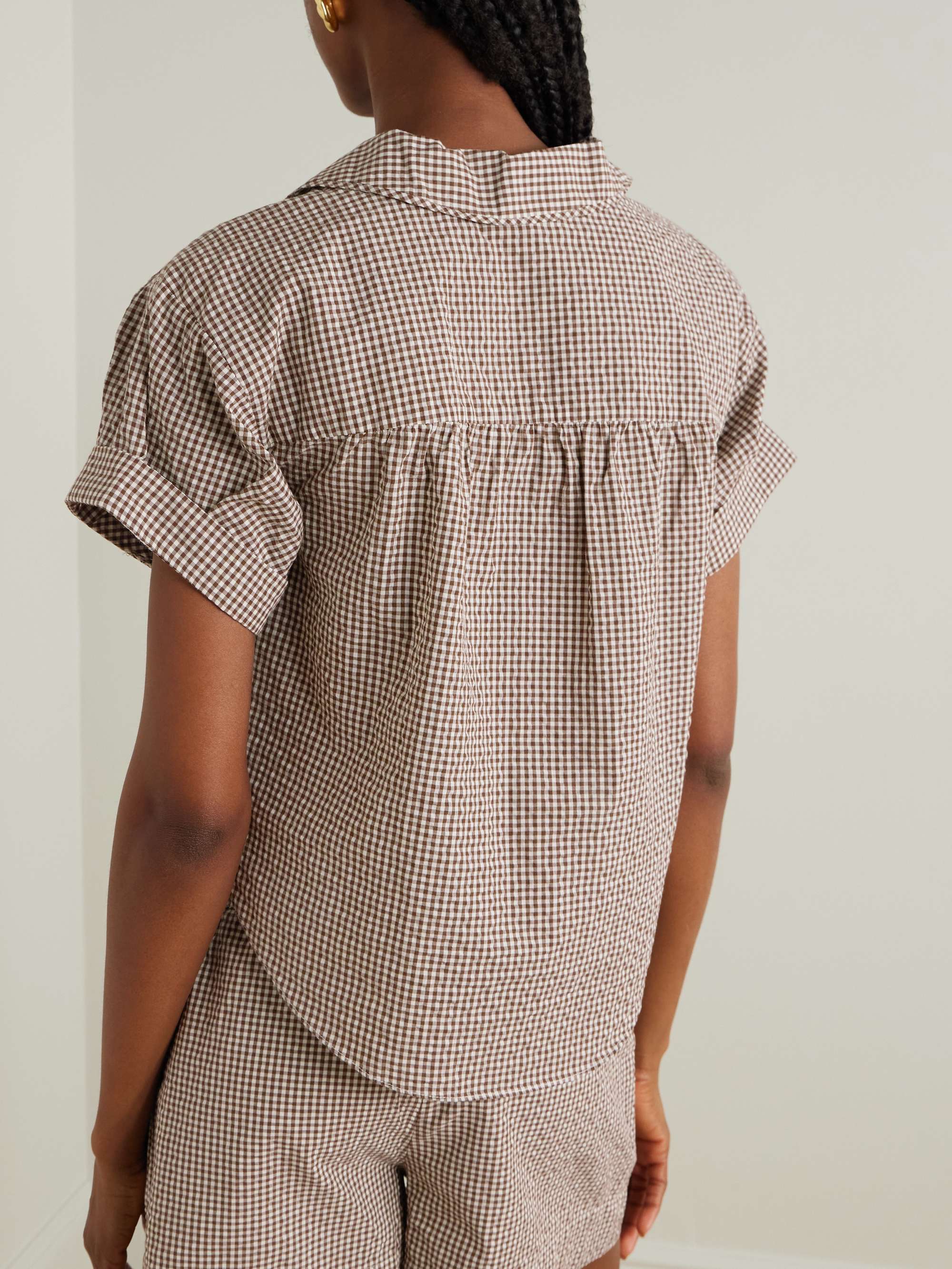 Ilene gingham cotton-blend blouse view