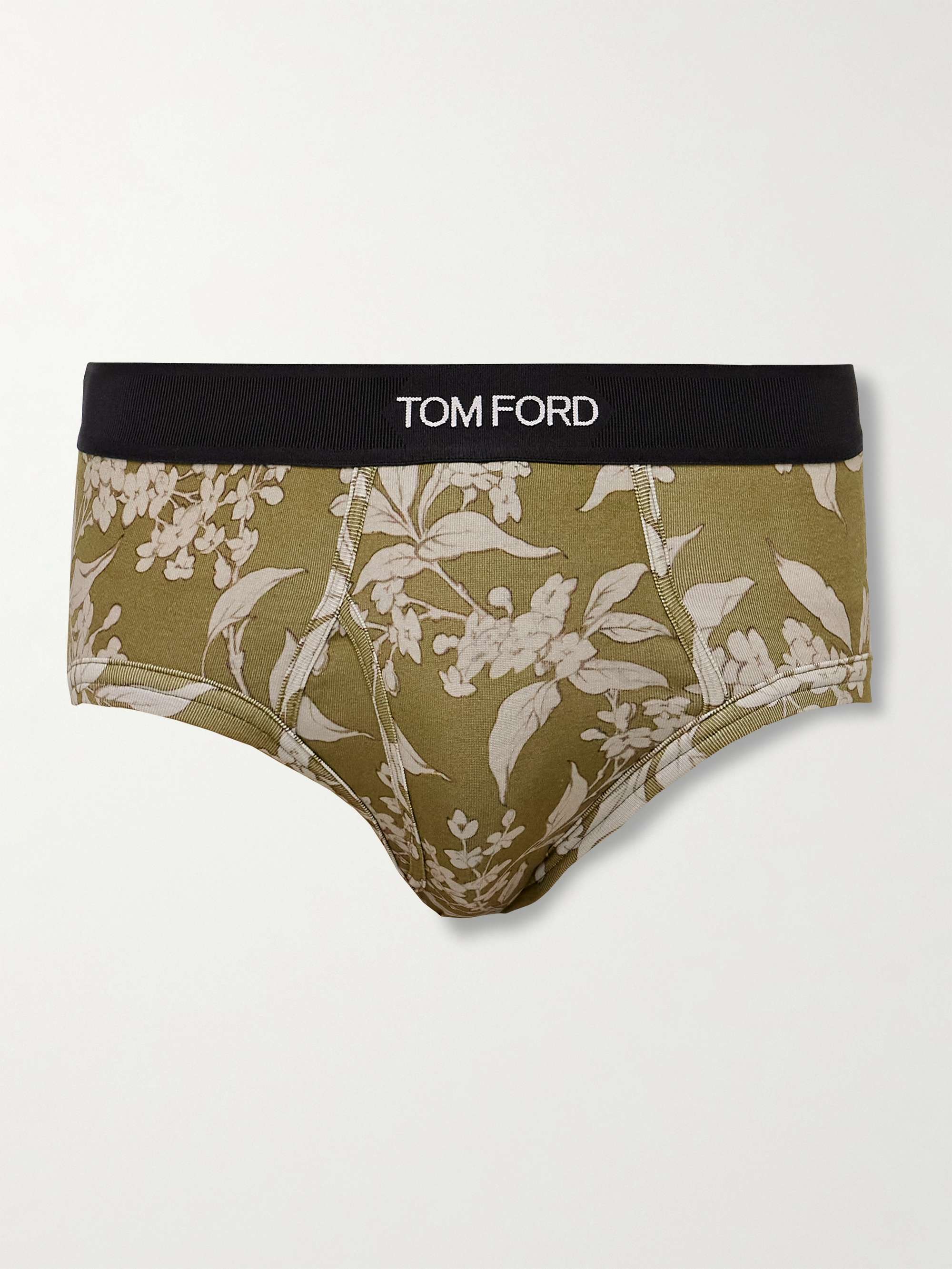 Floral-Print Stretch-Cotton Briefs view
