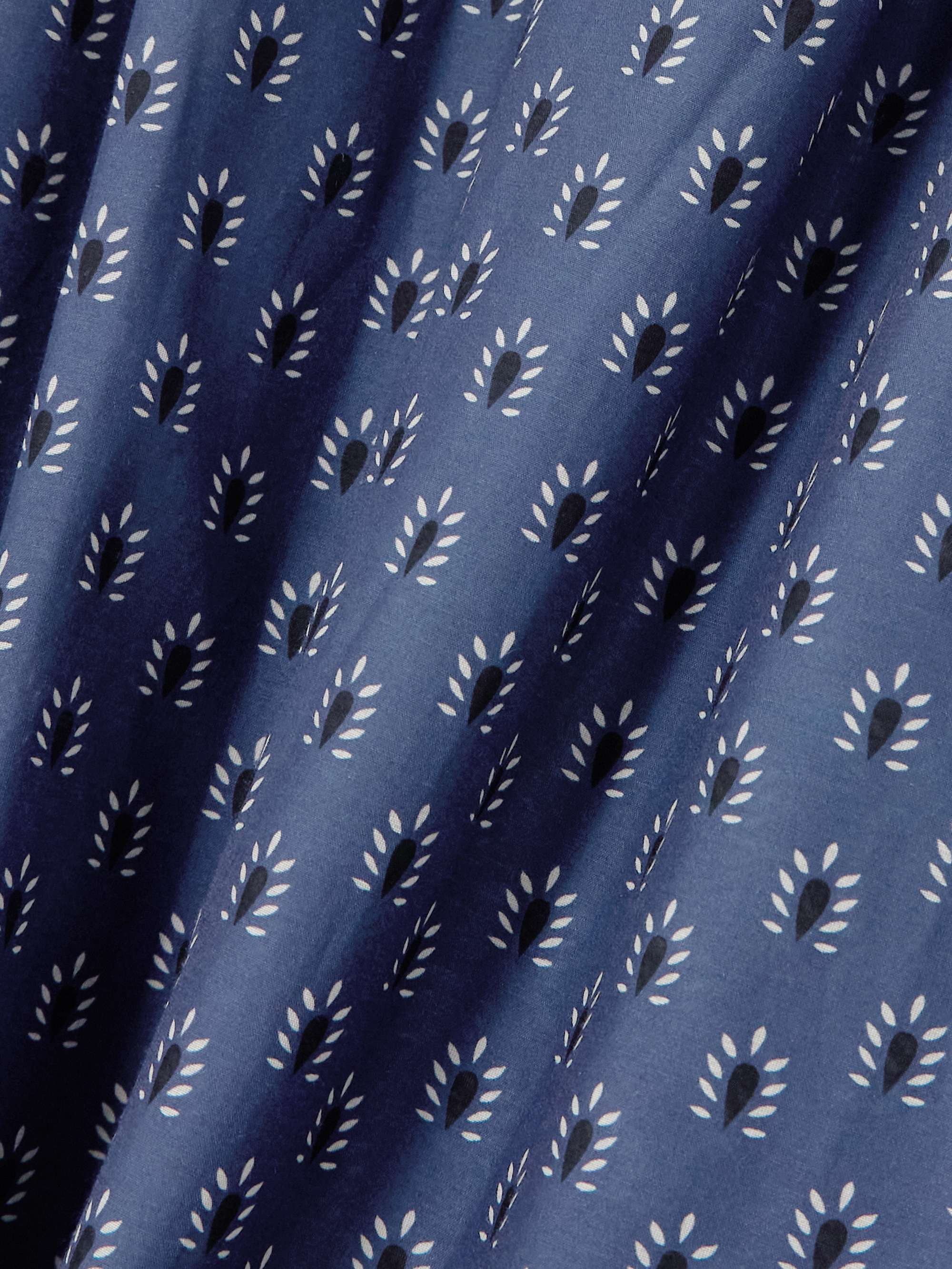 Gathered printed organic cotton and silk-blend maxi dress view