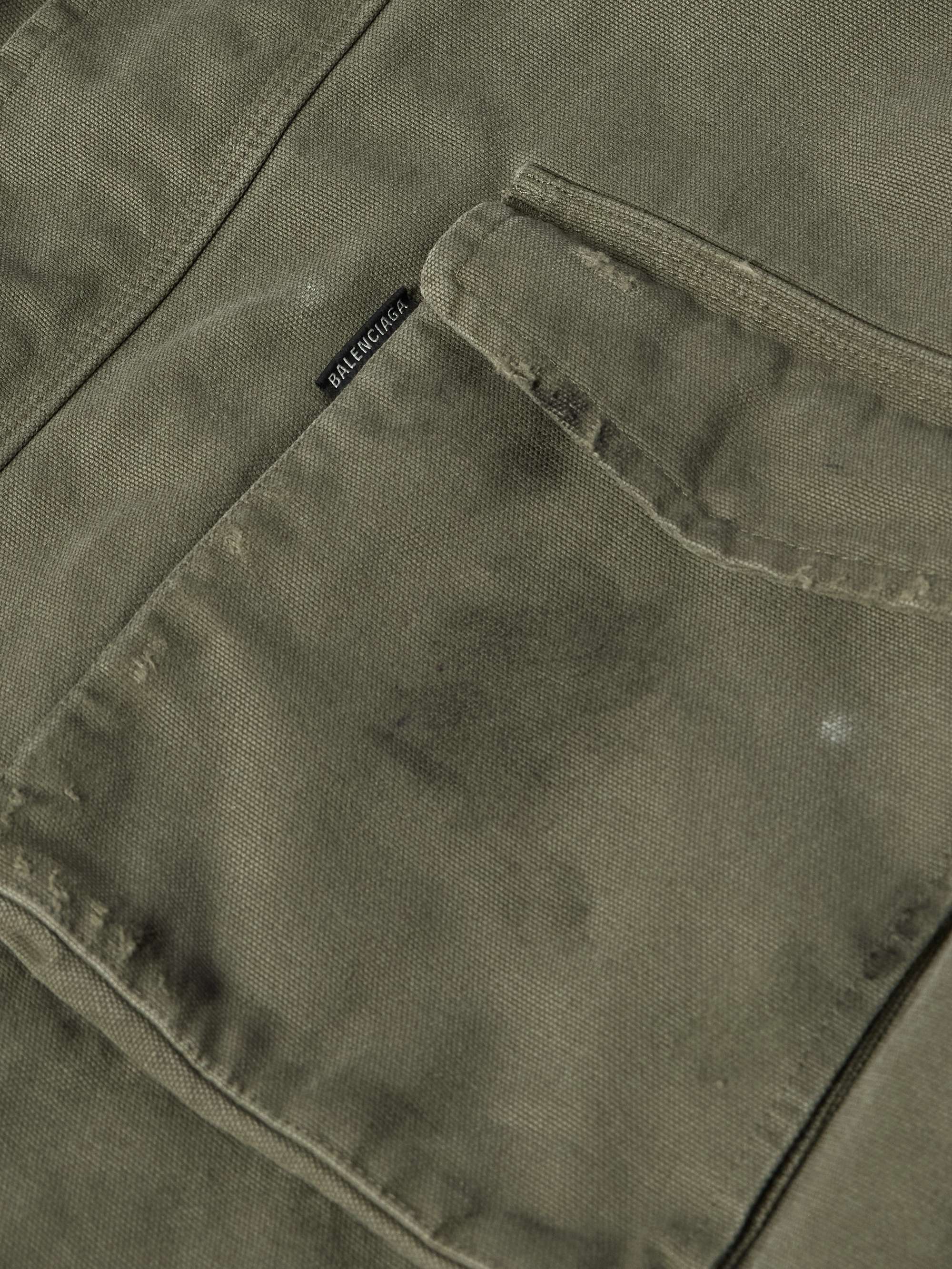 Distressed Cotton-Canvas Coat view