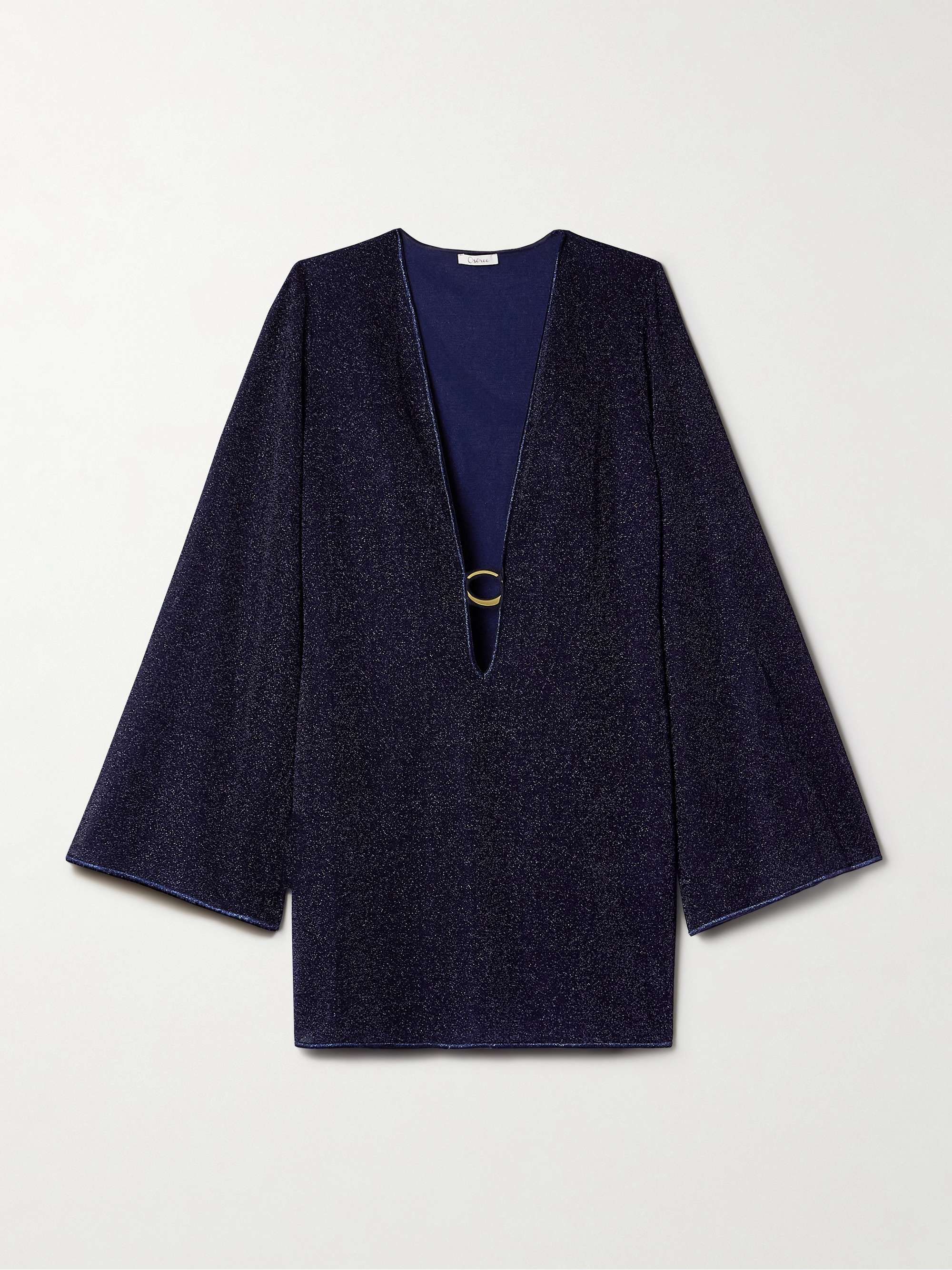 Lumière embellished metallic stretch-knit kaftan view