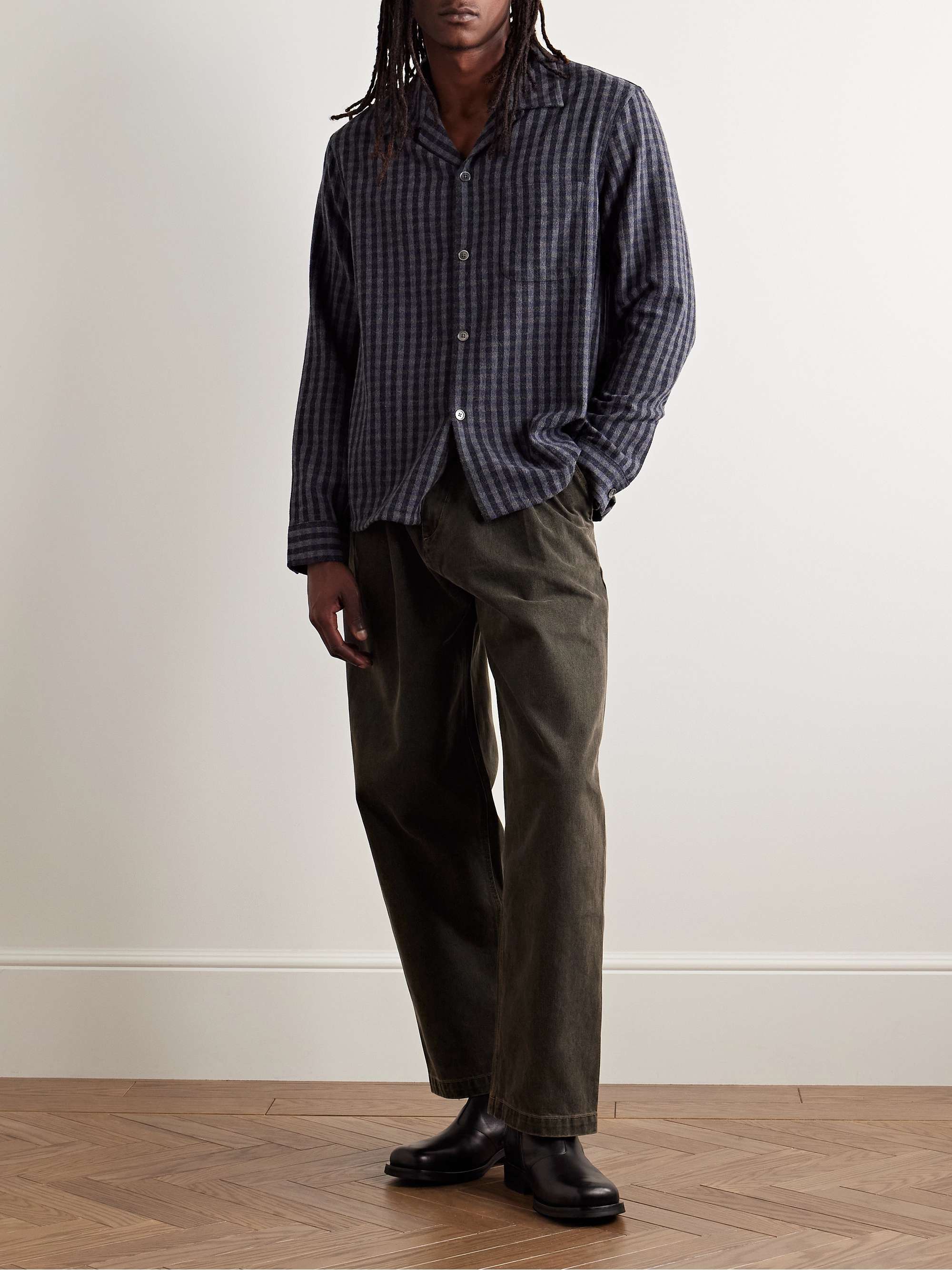 Slater Straight-Leg Pleated Jeans view