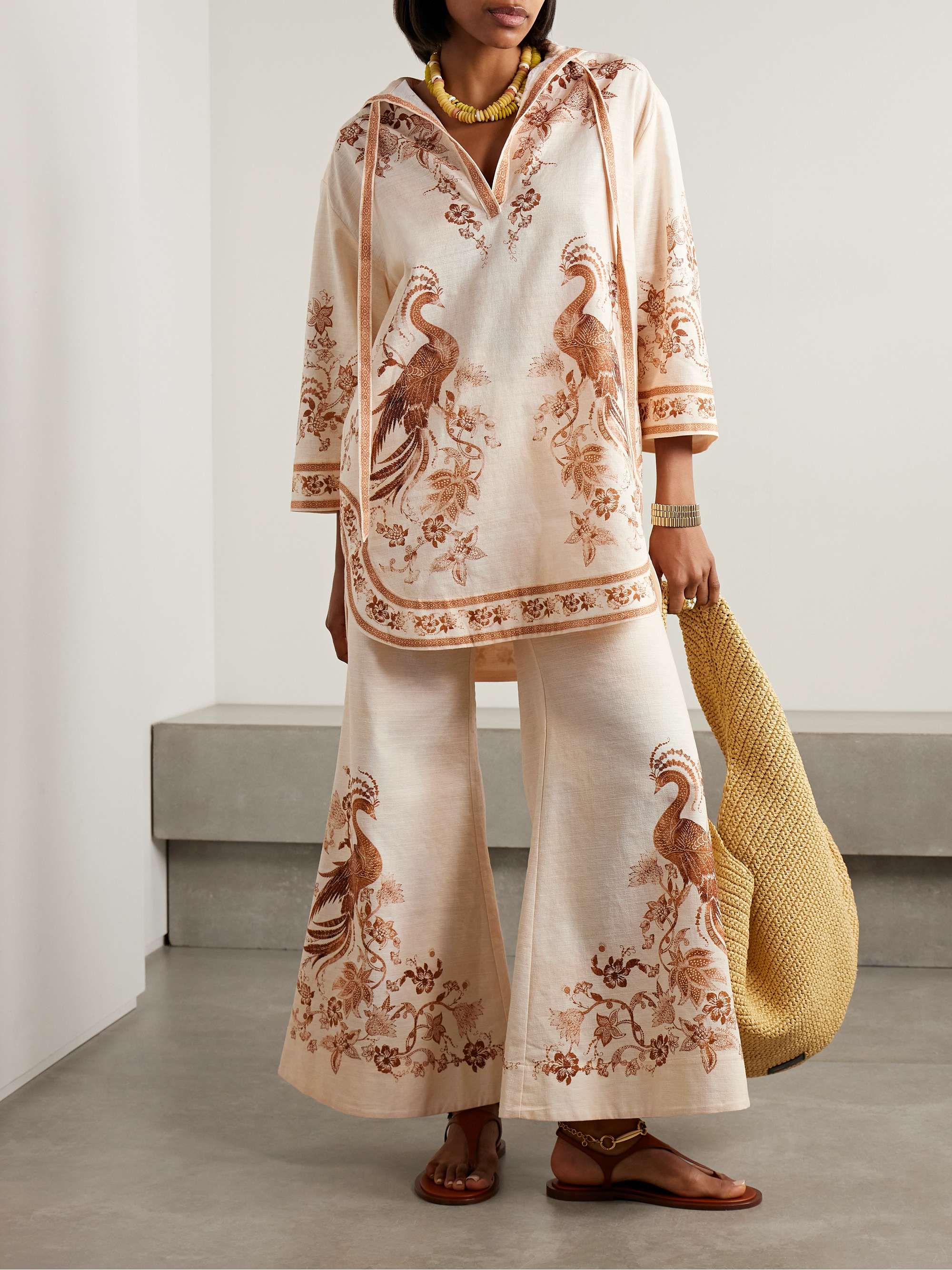 Ascension printed cotton wide-leg pants view