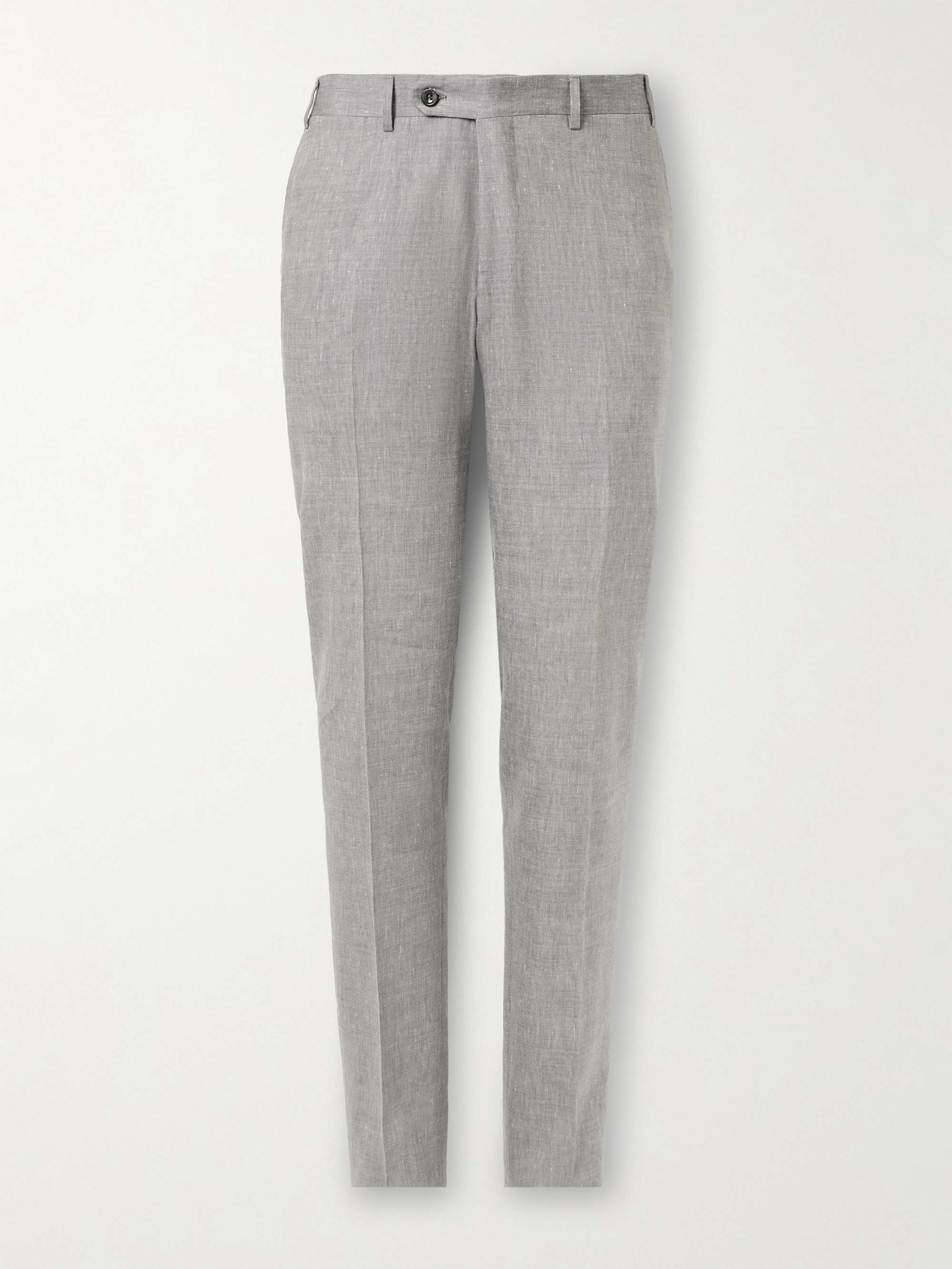 Tapered Linen and Wool-Blend Suit Trousers view