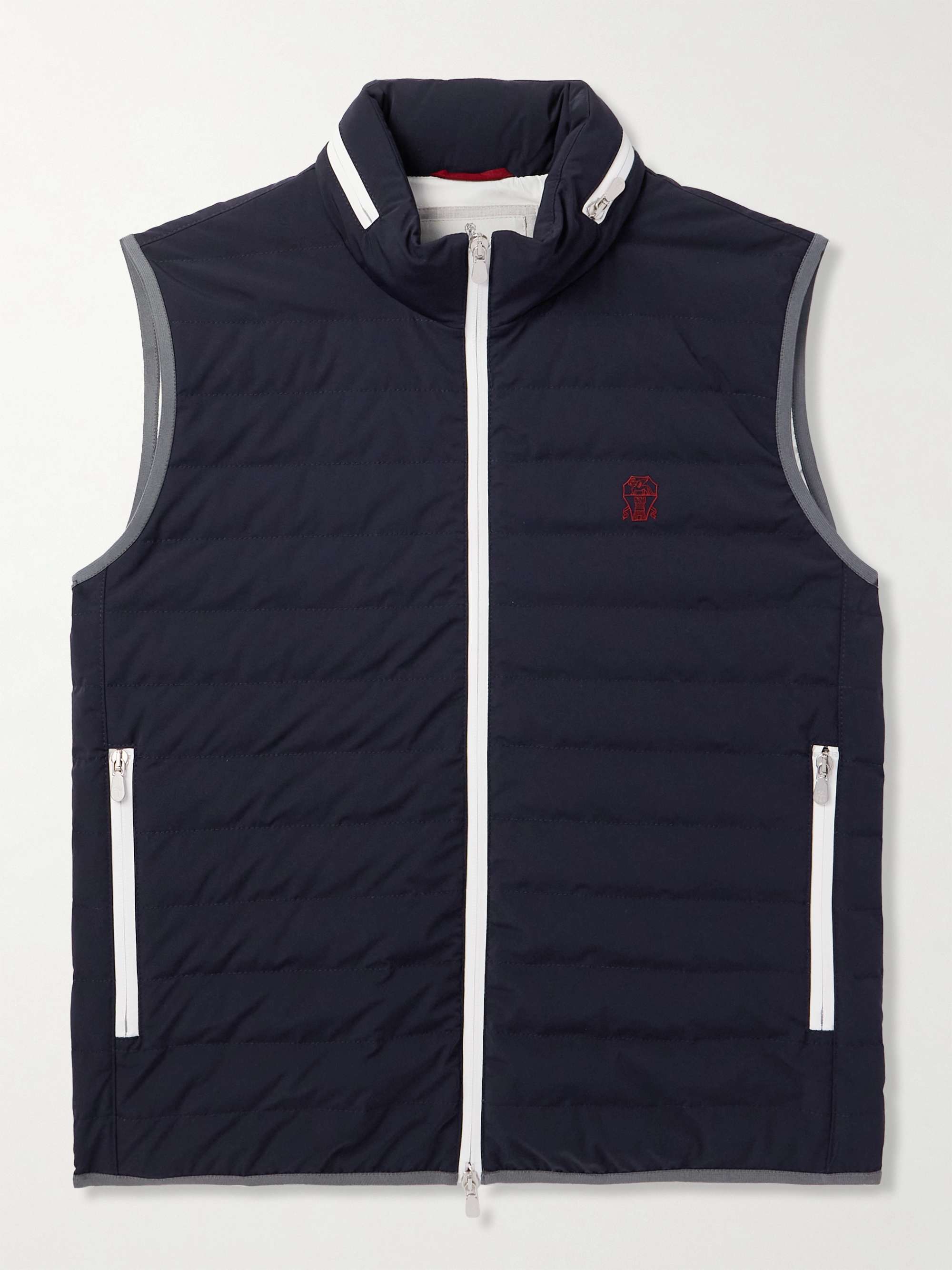Logo-Embroidered Quilted Shell Down Gilet view