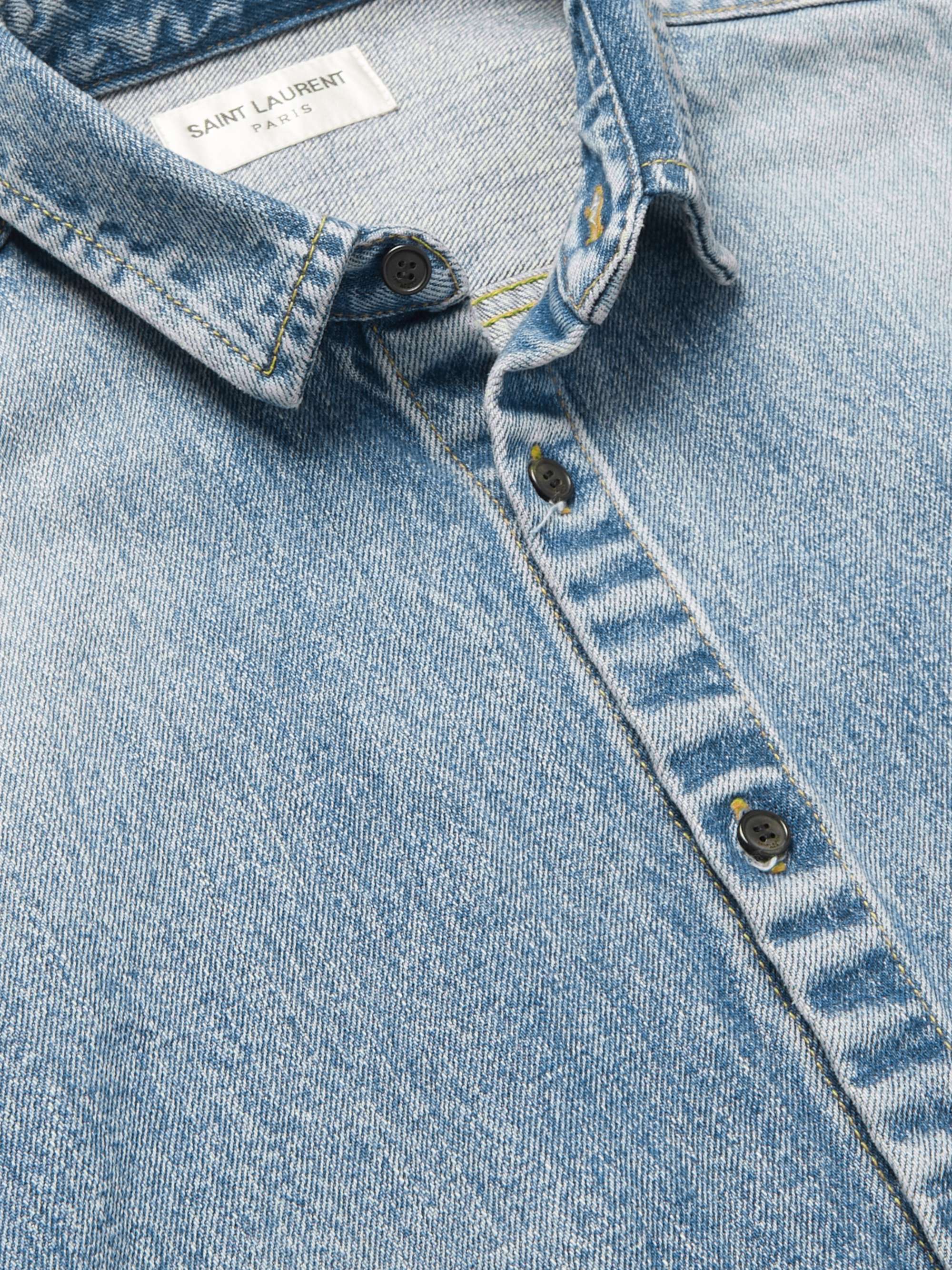 Logo-Embroidered Denim Shirt view