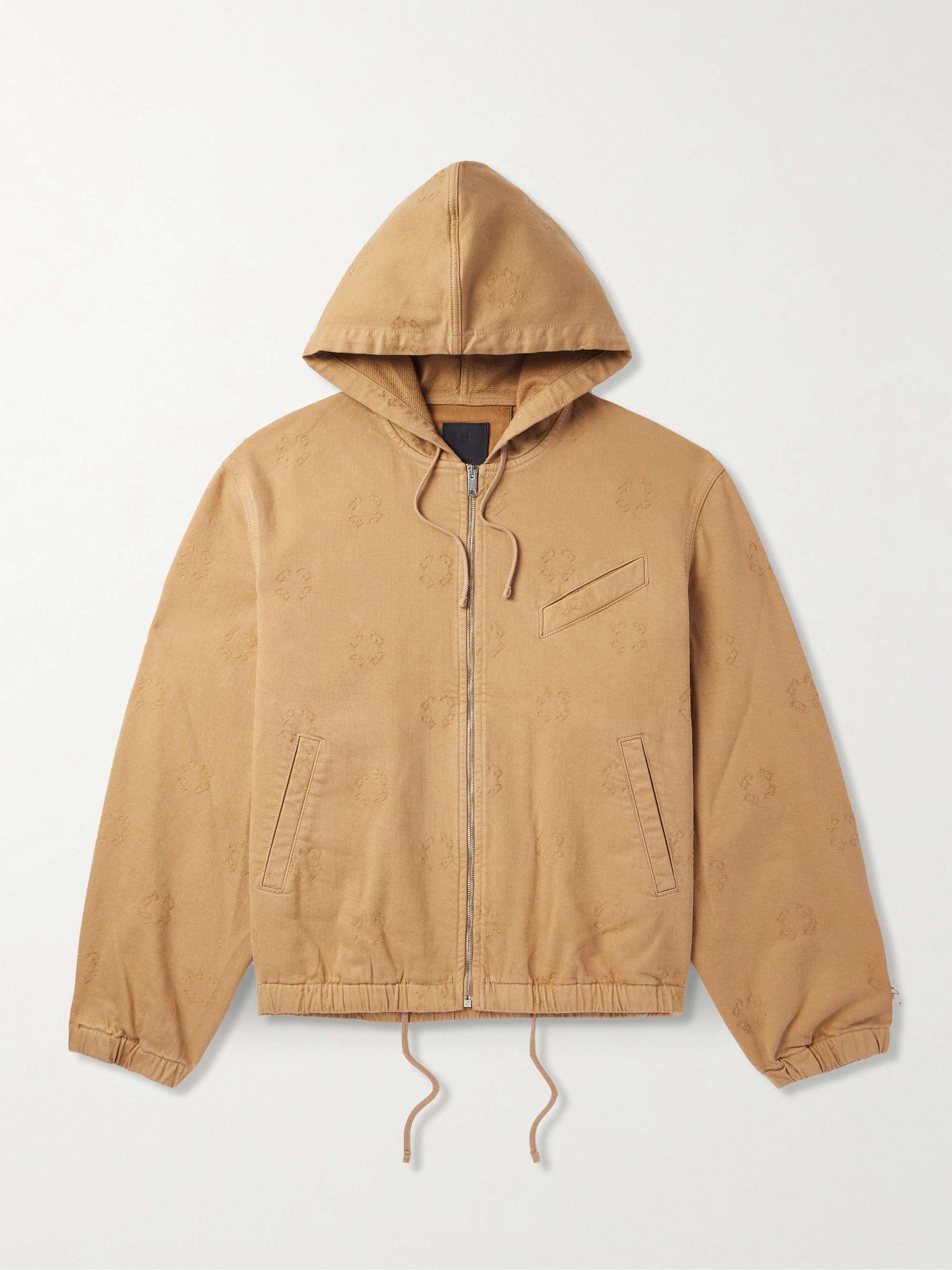 Logo-Jacquard Denim Hooded Jacket view