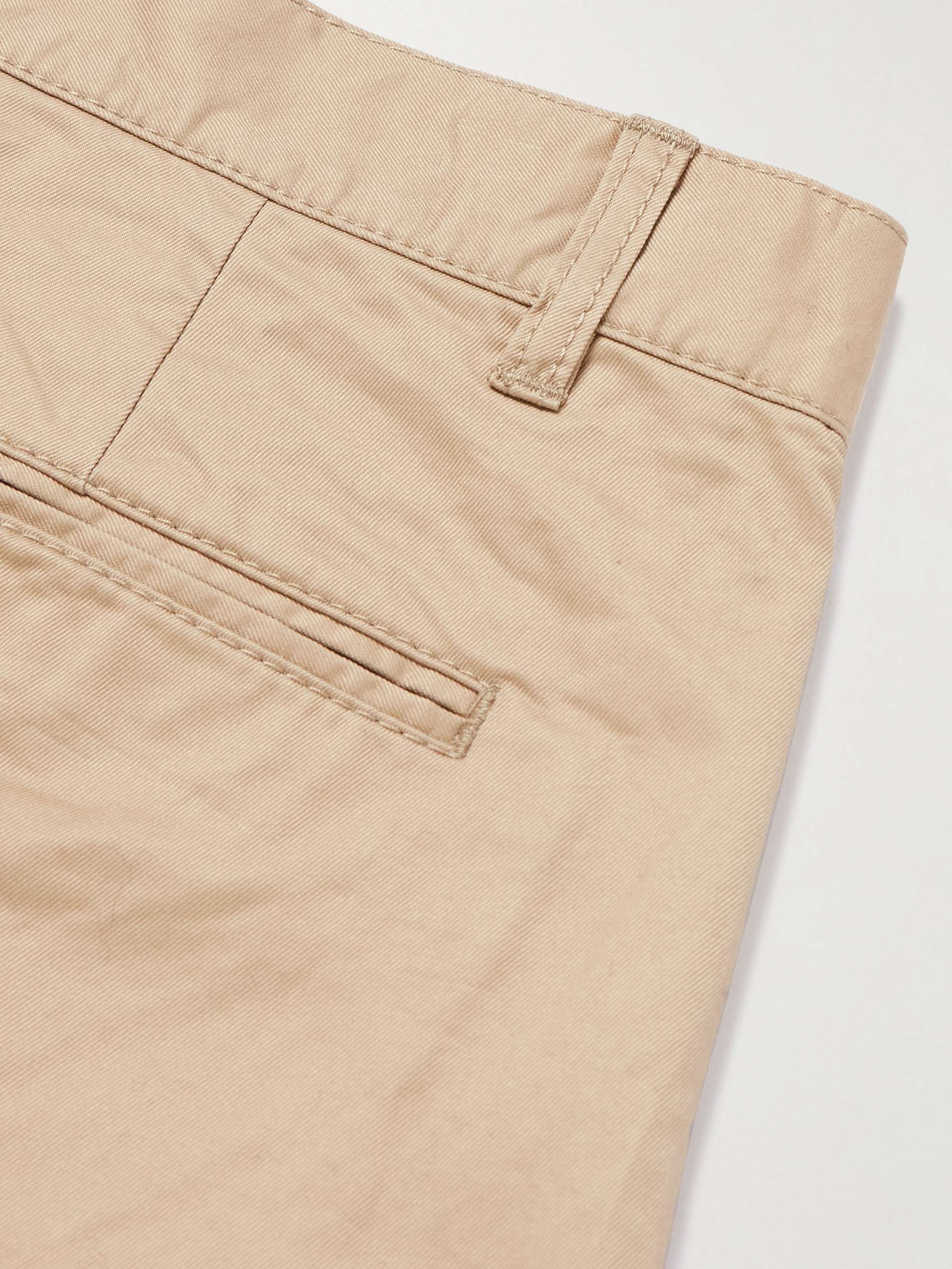 Tapered Pleated Cotton-Twill Trousers view