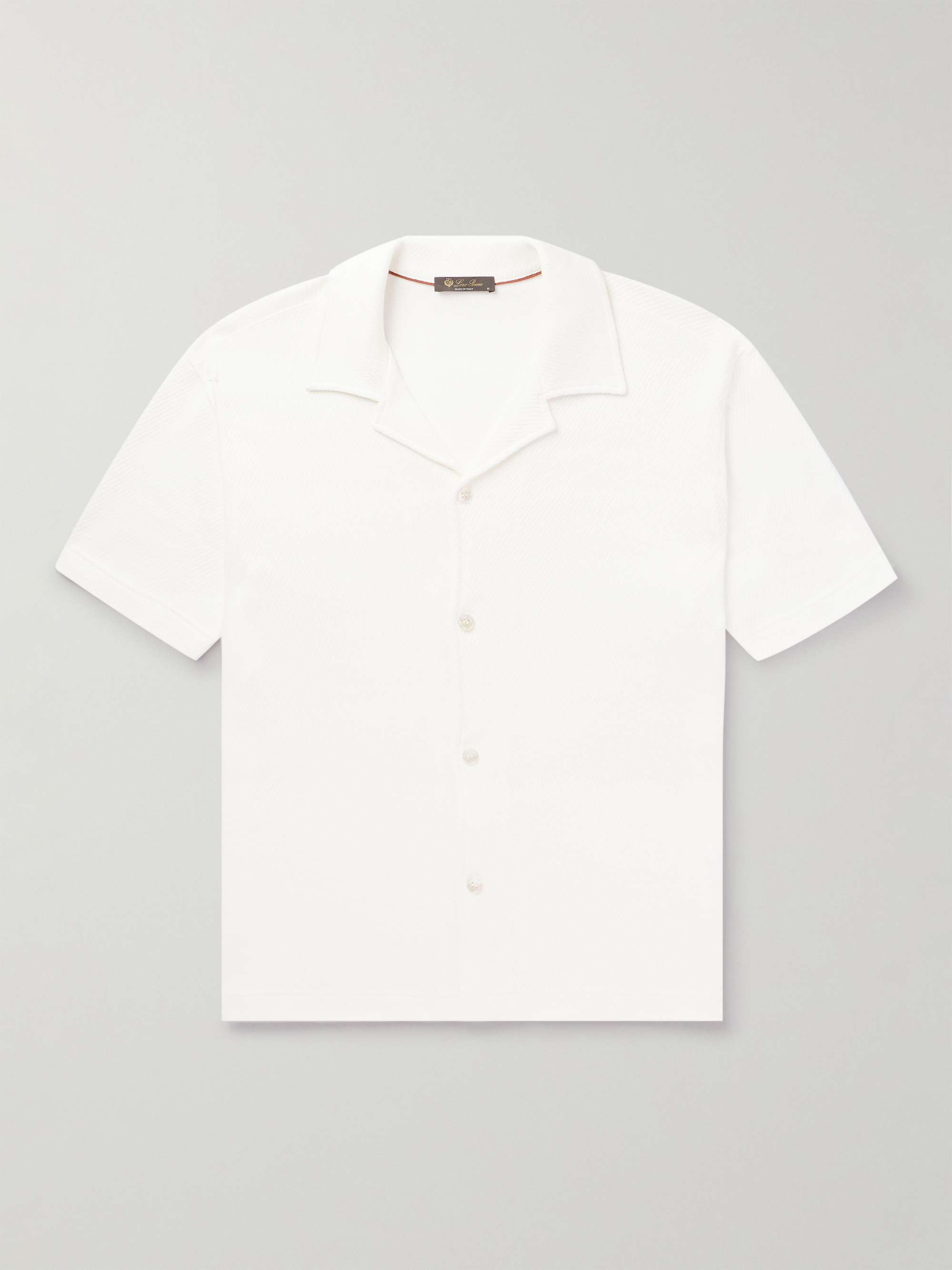 Camp-Collar Cotton and Silk-Blend Shirt view