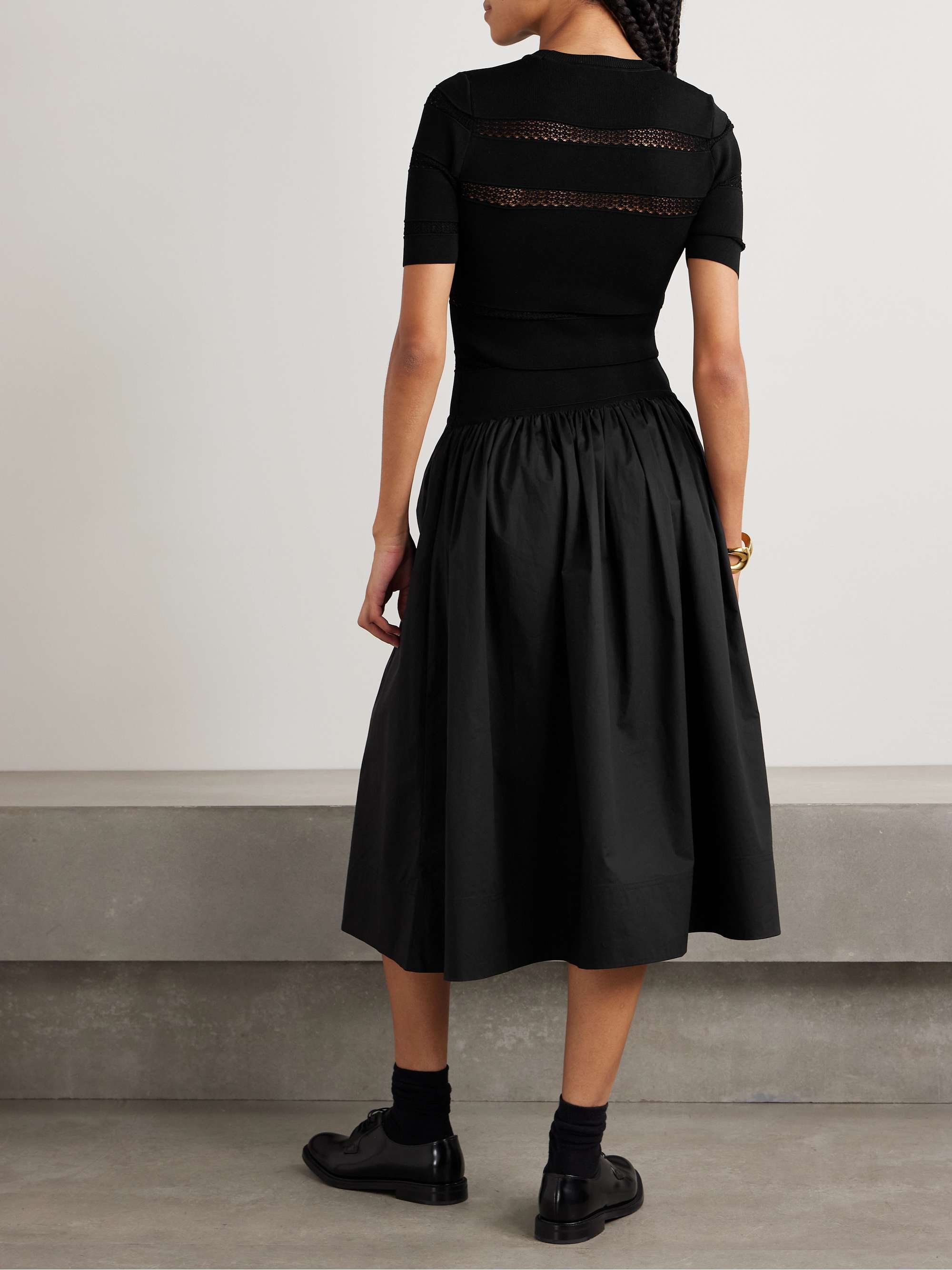 Devon paneled stretch-knit and cotton midi dress view