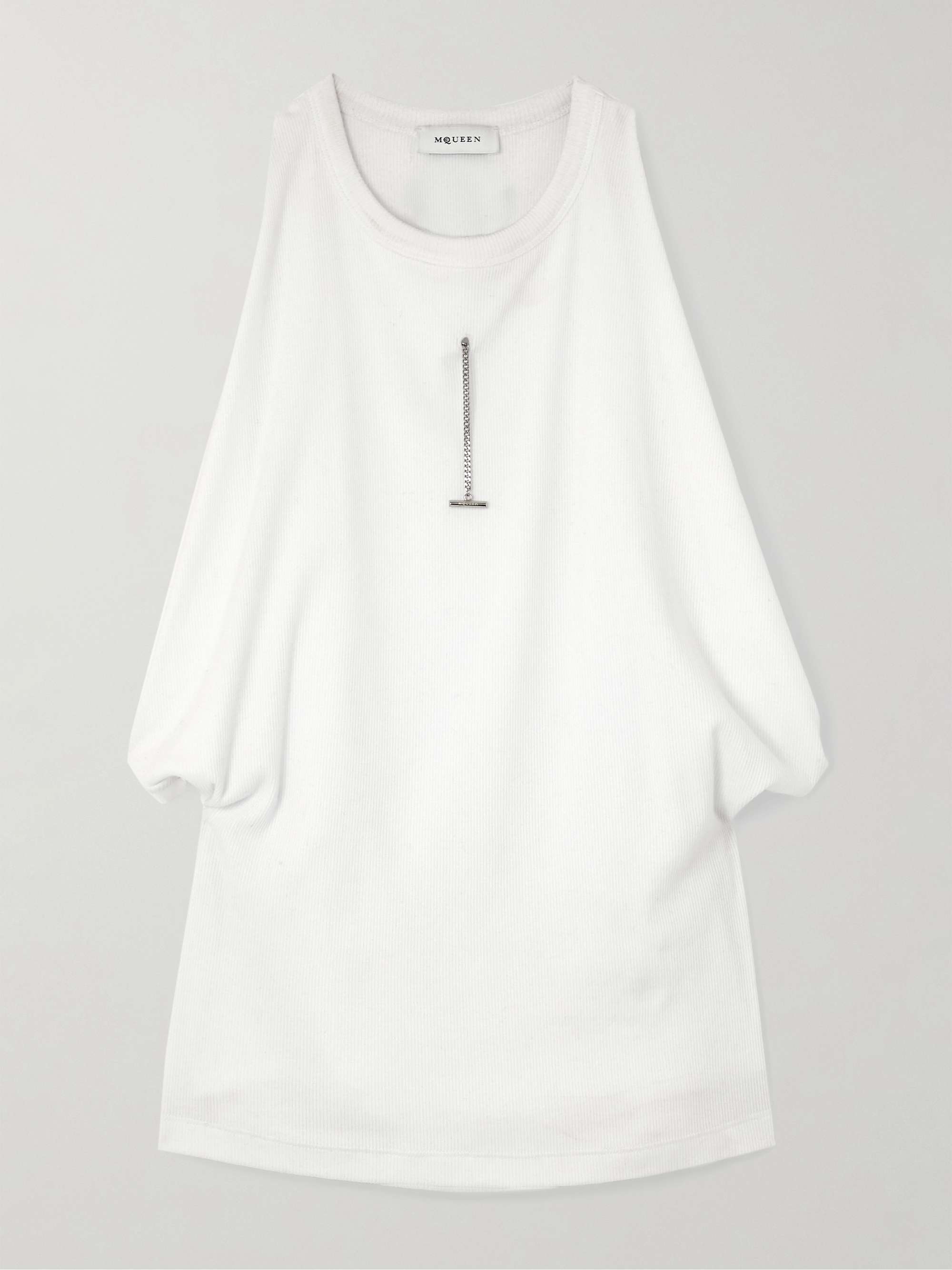 Embellished ribbed cotton-blend jersey tank view