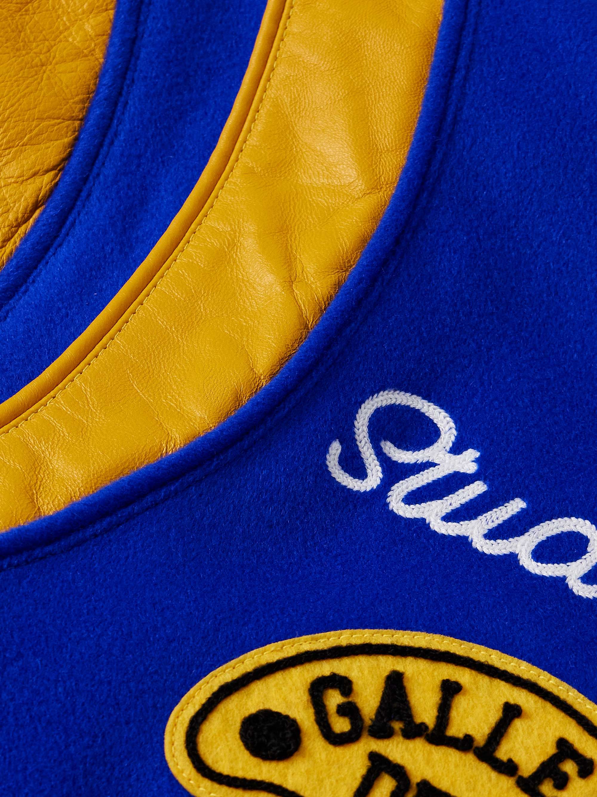 Logo-Embroidered Appliquéd Leather-Trimmed Wool-Blend Felt Varsity Jacket view