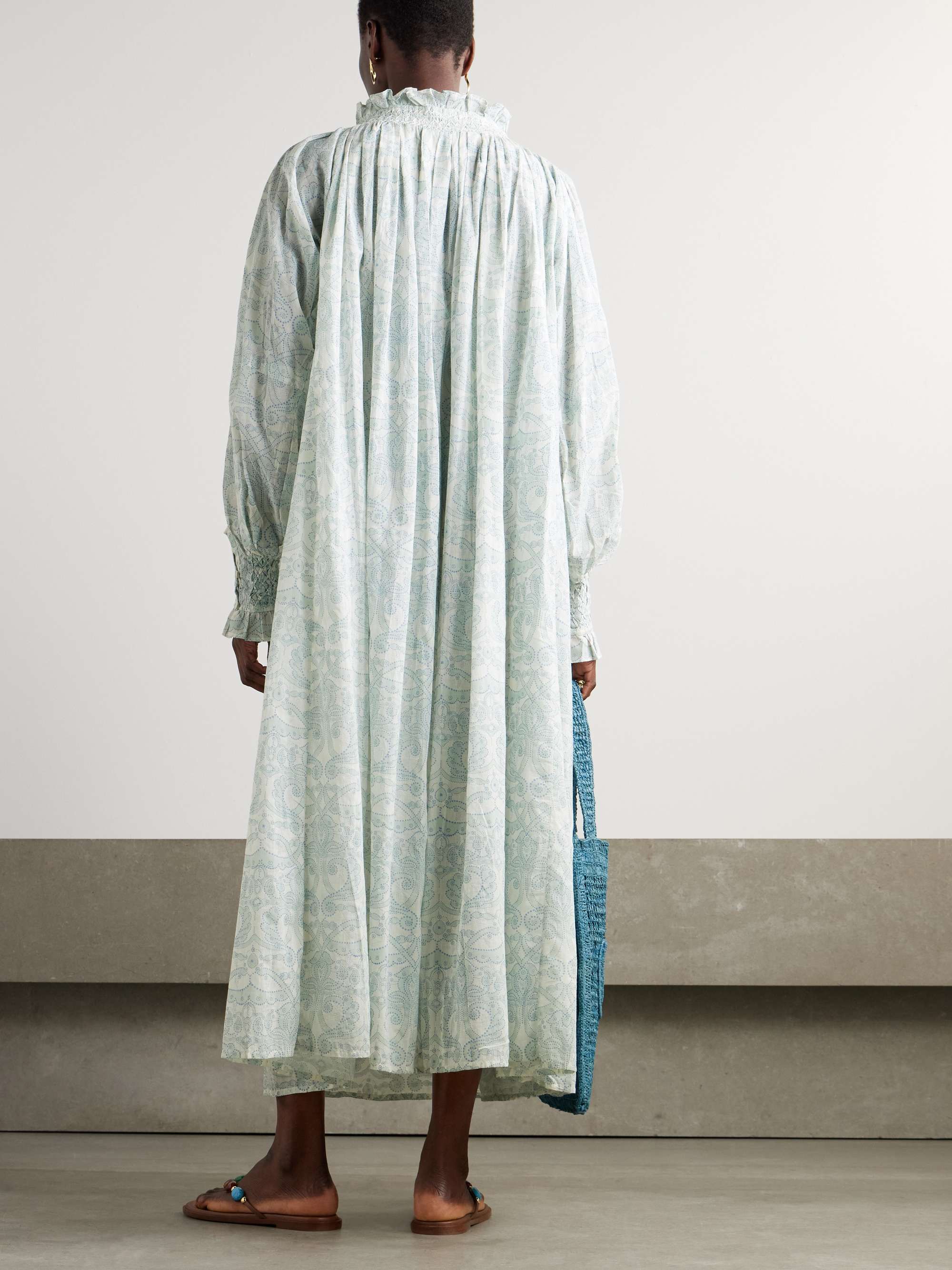 Vladia tasseled printed cotton-voile midi dress view