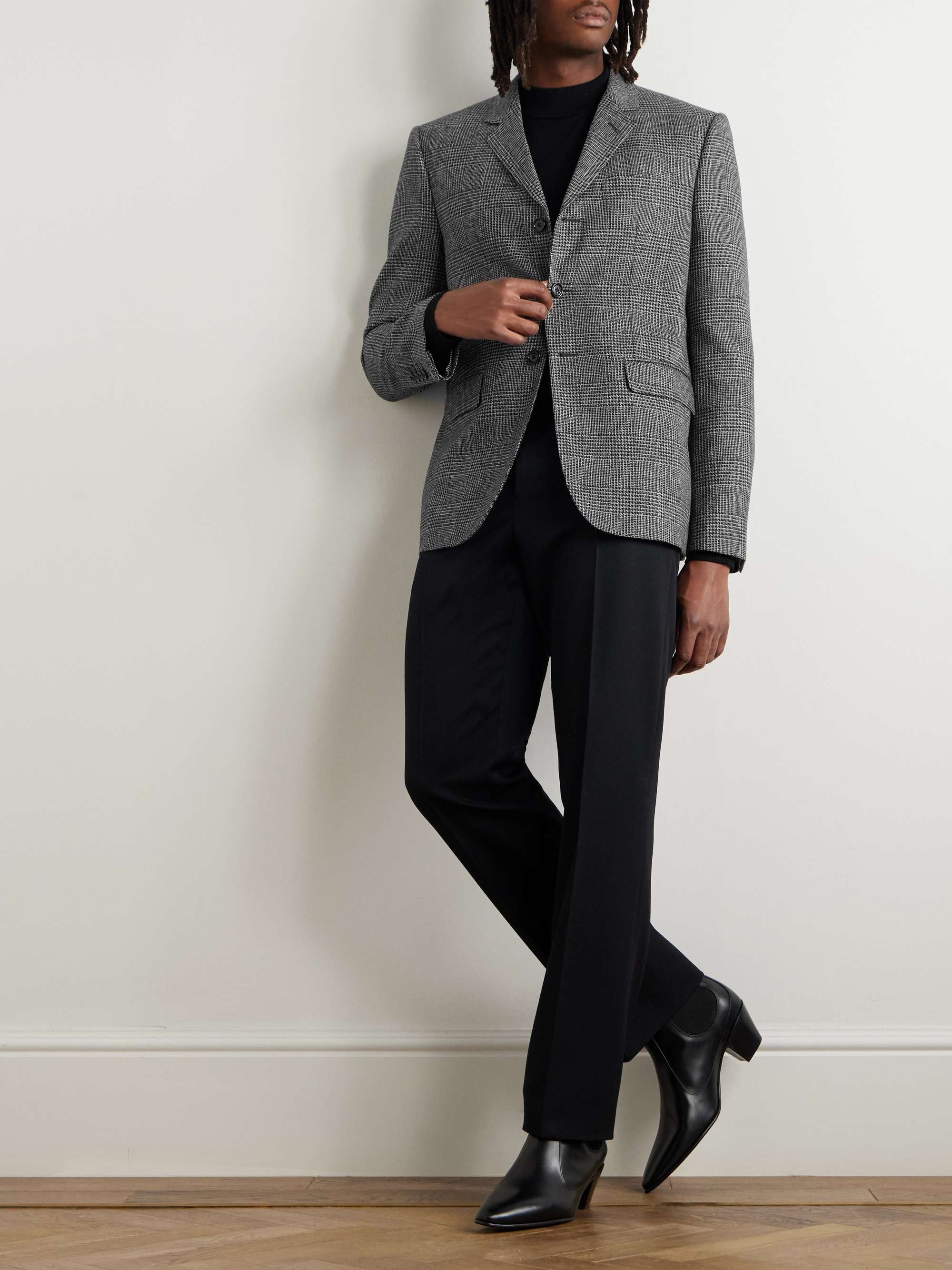 Prince of Wales Checked Wool Blazer view