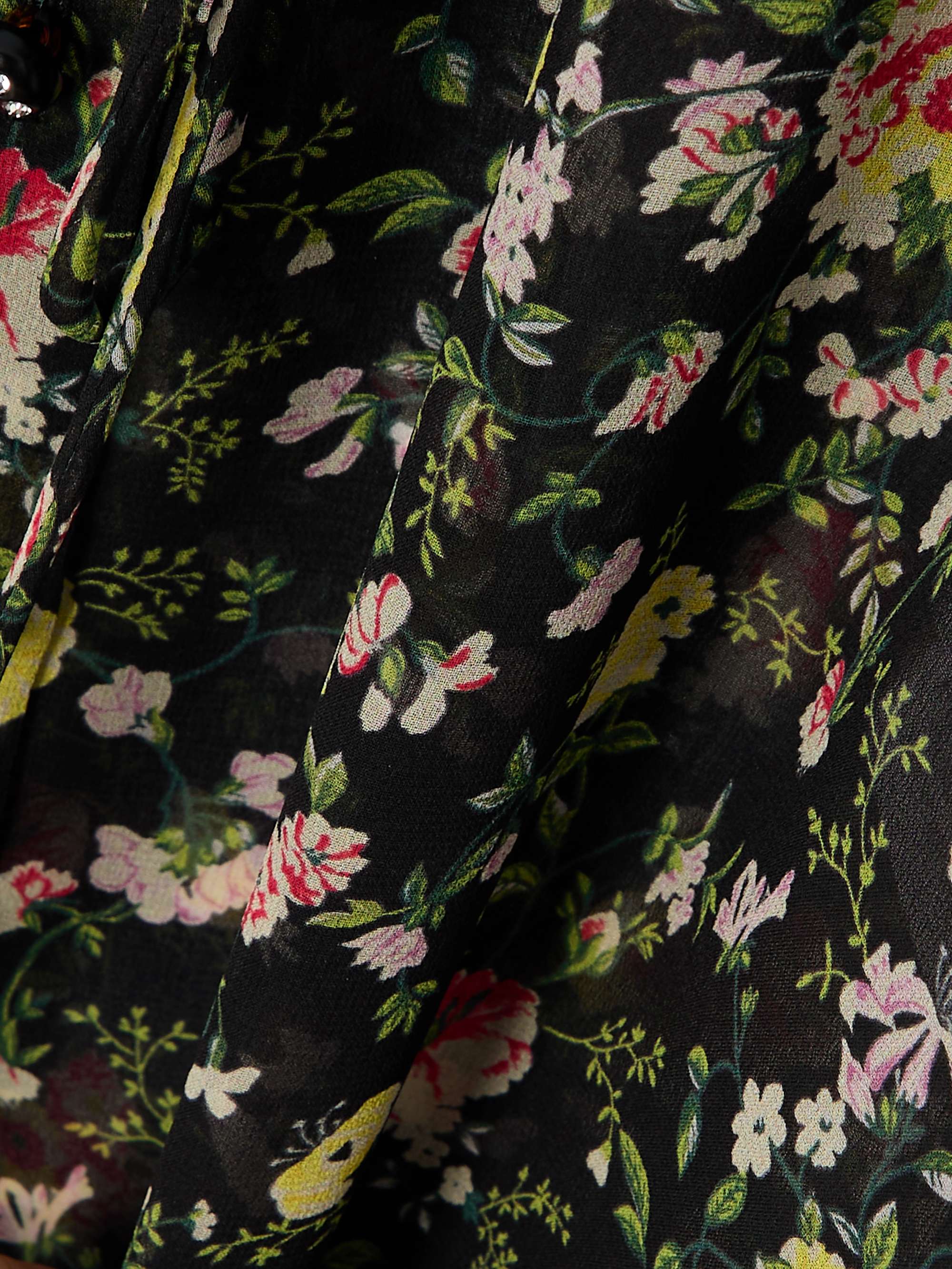 Ruffled printed silk-chiffon blouse view
