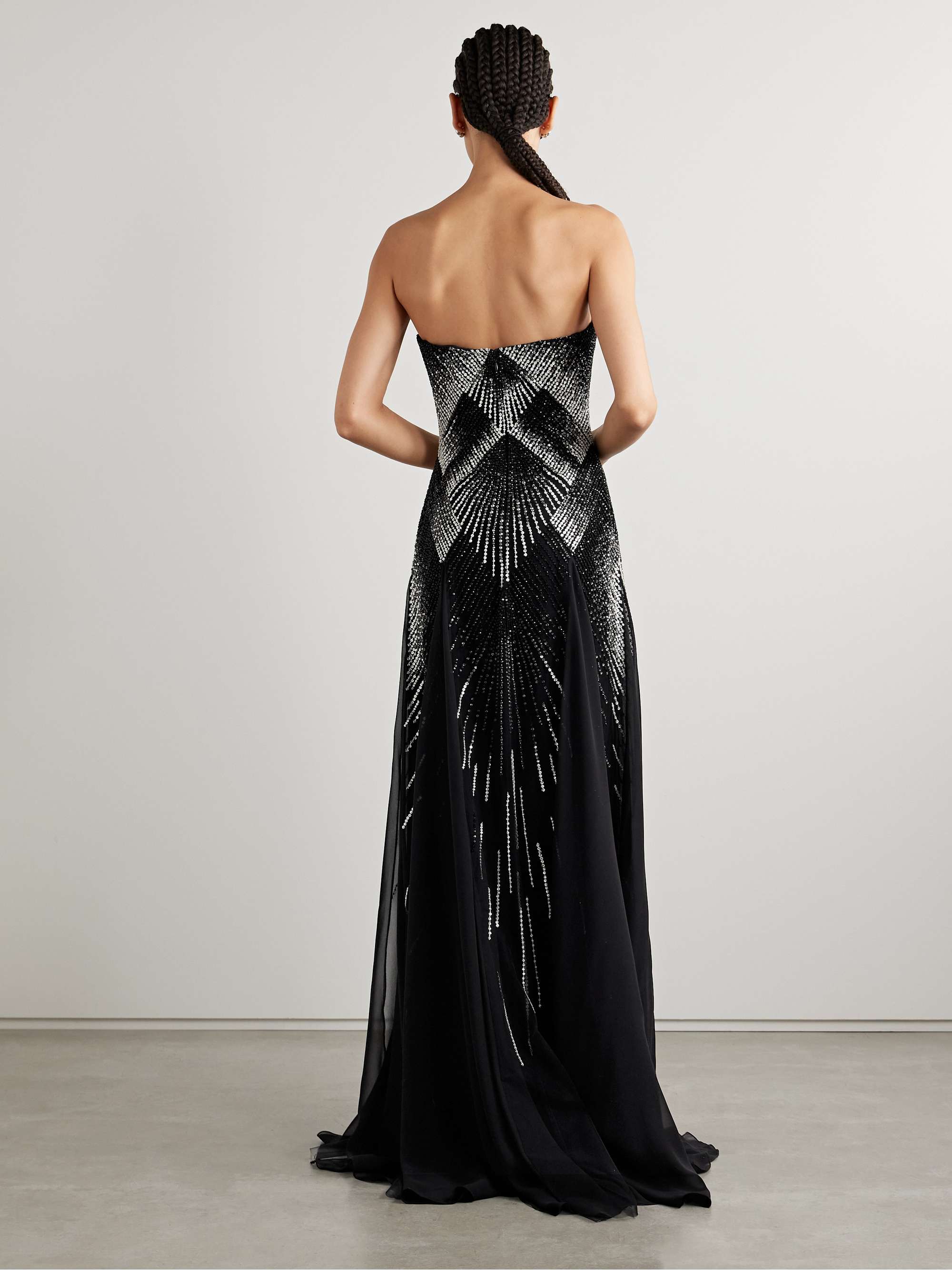Strapless embellished tulle gown view